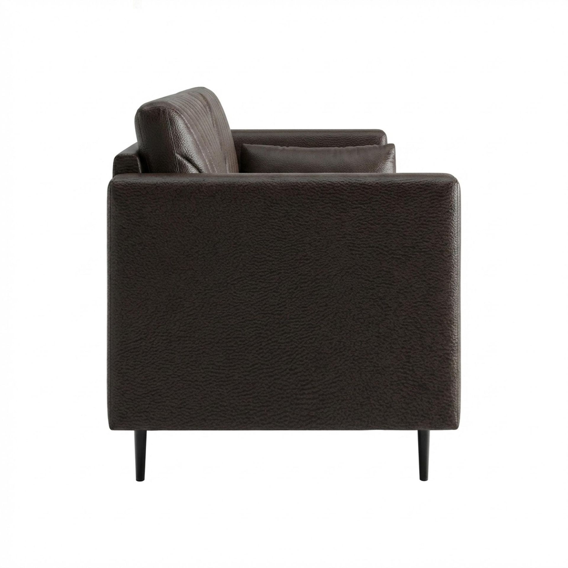Hayden Home Premium Singapore 2 Seater Sofa, Matt Black Leg, Essential Beige Brown Upholstery