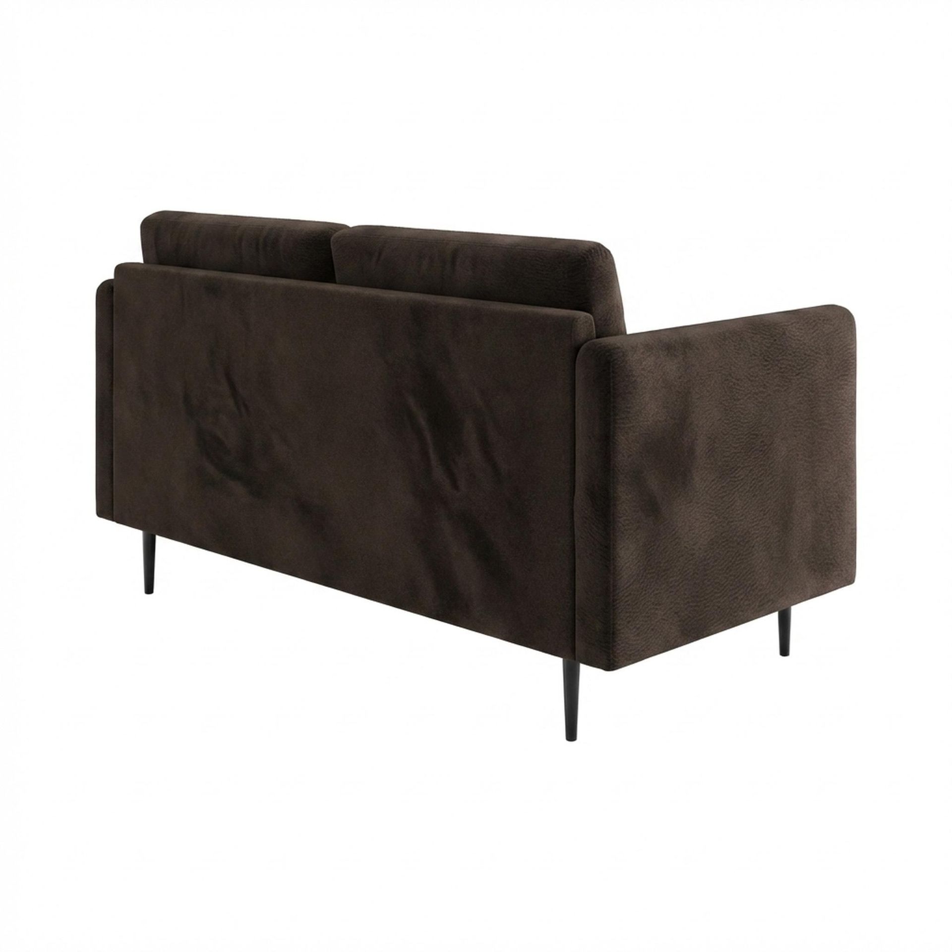 Hayden Home Premium Singapore 2 Seater Sofa, Matt Black Leg, Essential Beige Brown Upholstery