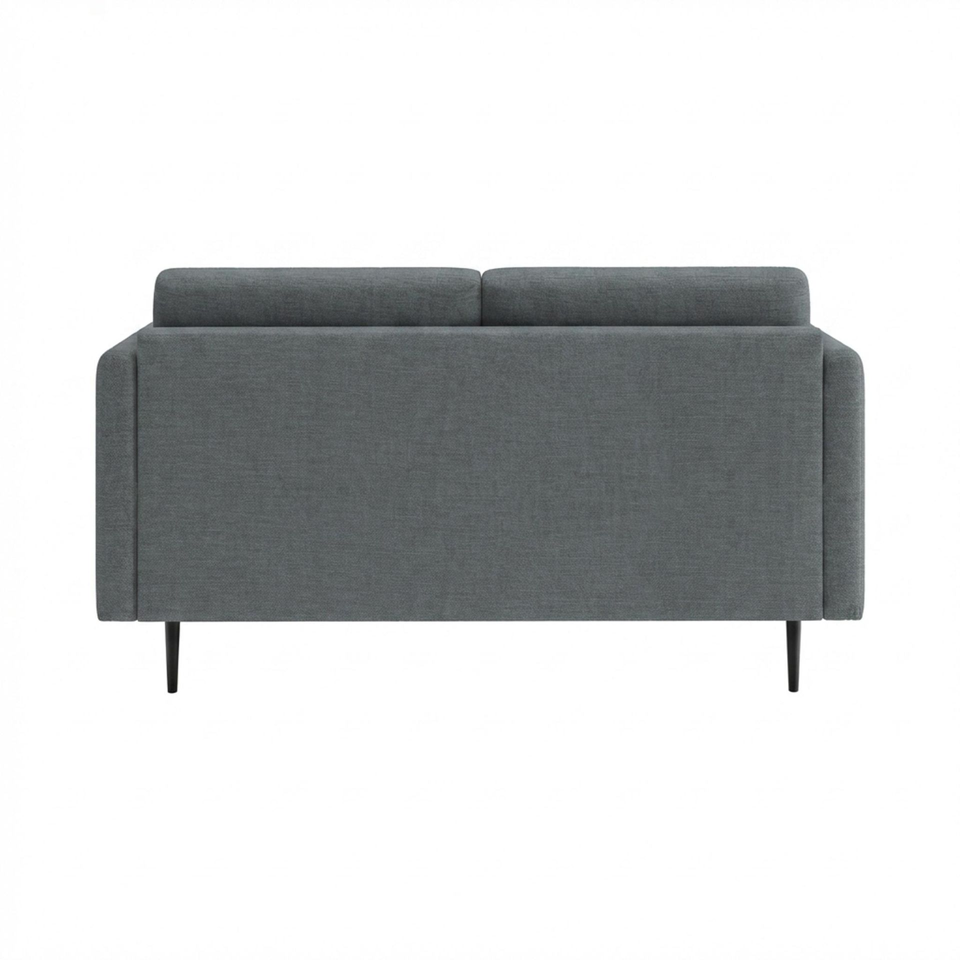 Hayden Home Premium Singapore 2 Seater Sofa, Matt Black Leg, Premium Steel Grey Upholstery