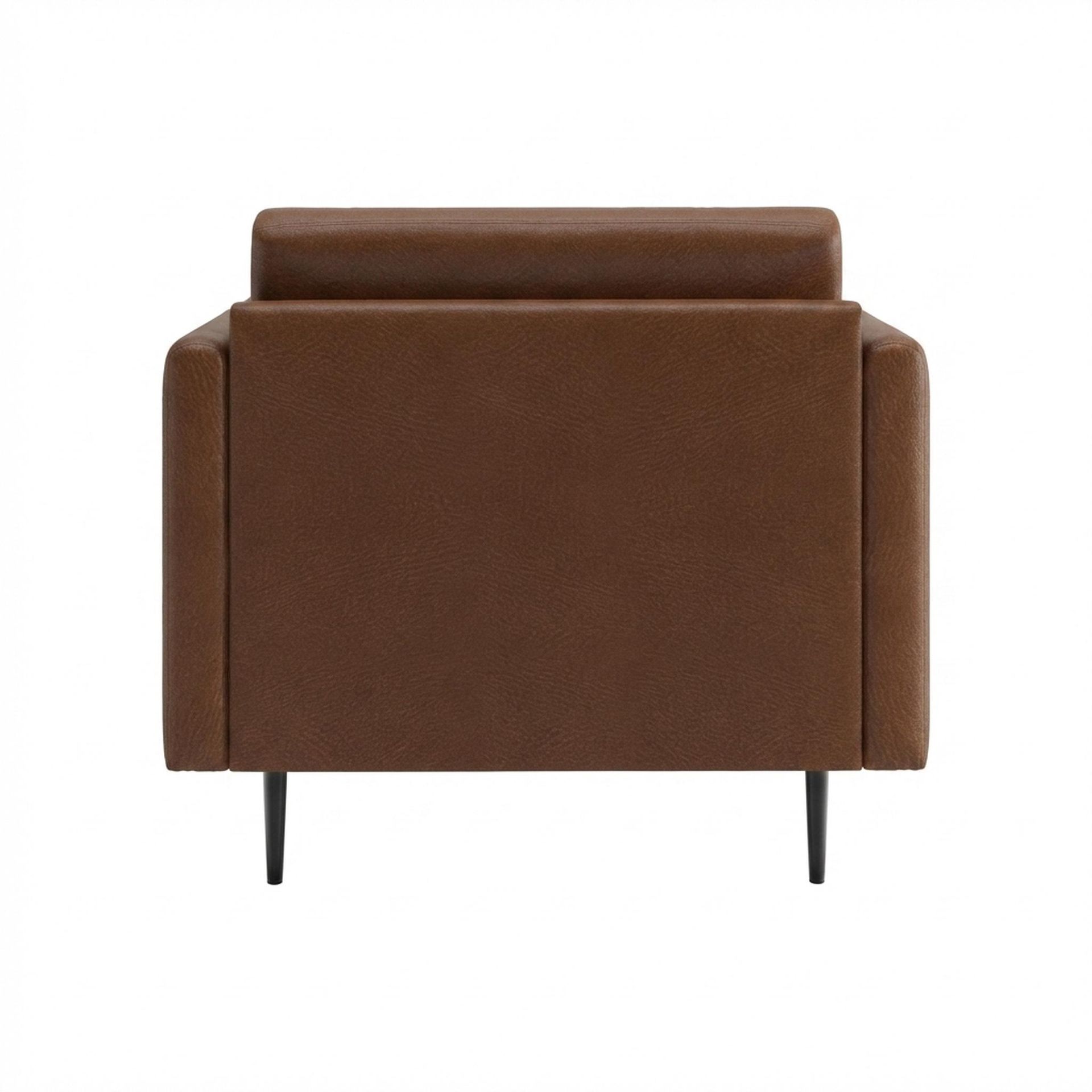 Hayden Home Premium Singapore 1 Seater Sofa, Matt Black Leg, Premium Rust Orange Upholstery