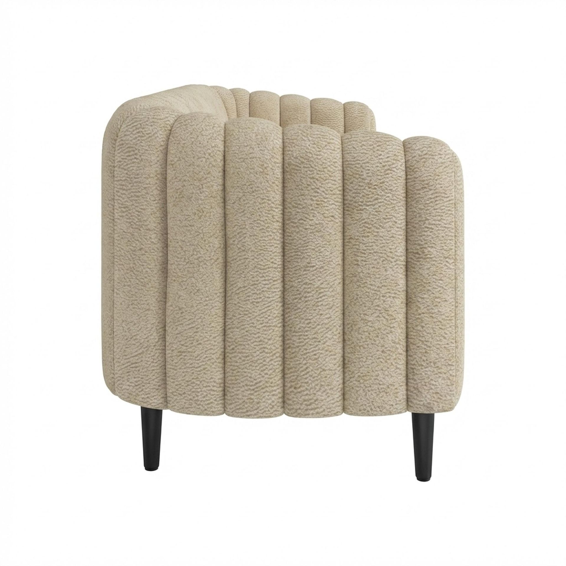 Hayden Home Premium Sydney 3 Seater Sofa, Matt Black Leg, Essential Sand Upholstery