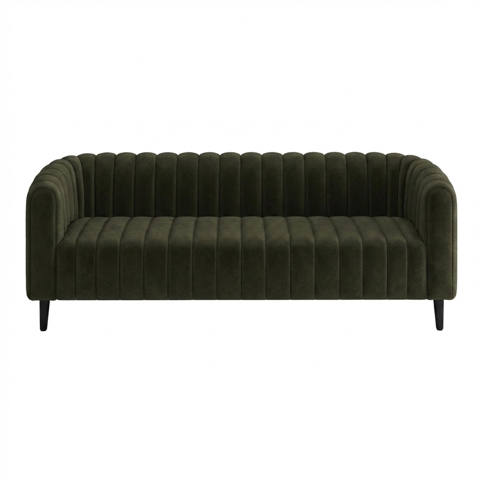 Hayden Home Premium Sydney 3 Seater Sofa, Matt Black Leg, Premium Emerald Upholstery