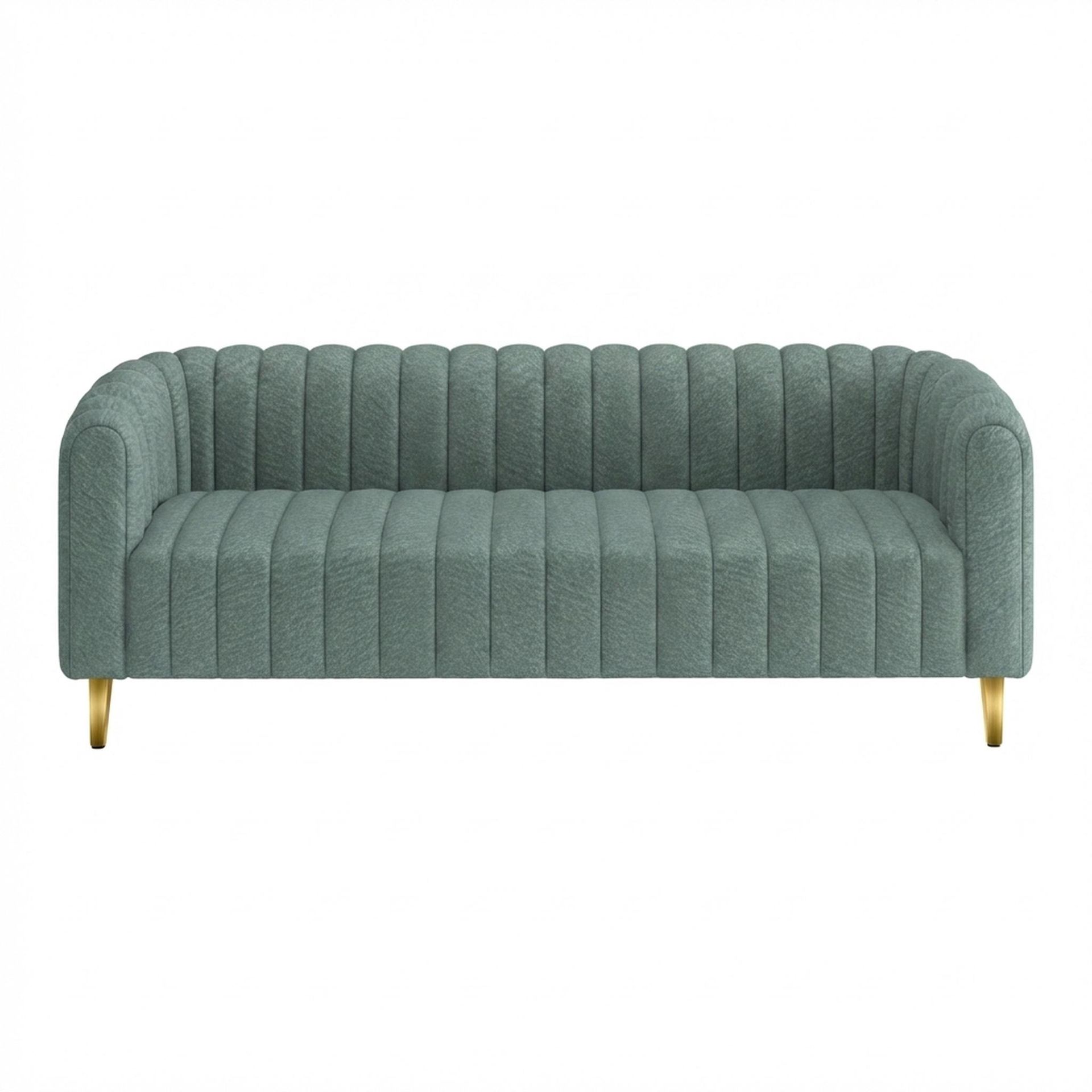 Hayden Home Premium Sydney 3 Seater Sofa, PVD Brushed Gold Leg, Premium Mint Green Upholstery