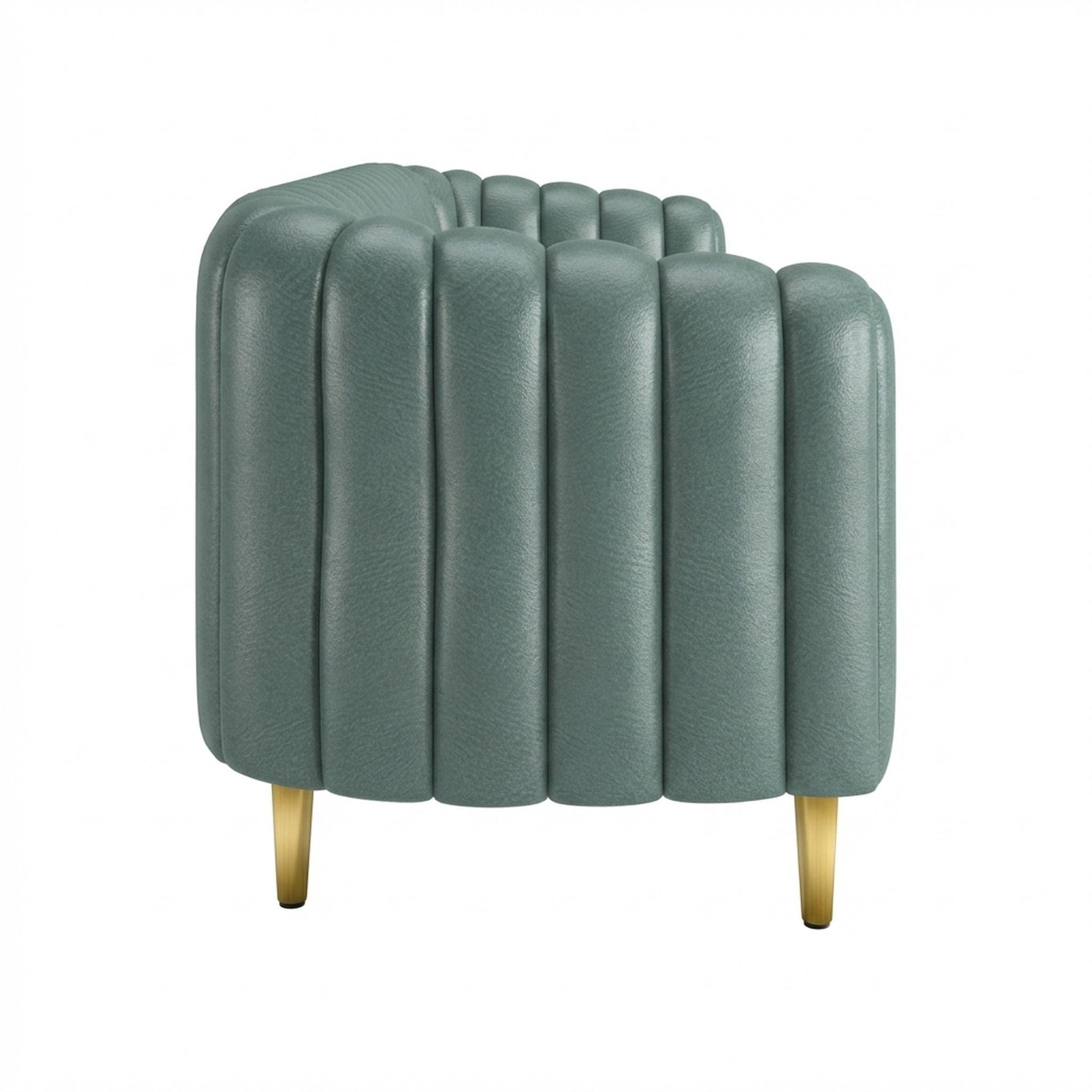 Hayden Home Premium Sydney 3 Seater Sofa, PVD Brushed Gold Leg, Premium Mint Green Upholstery