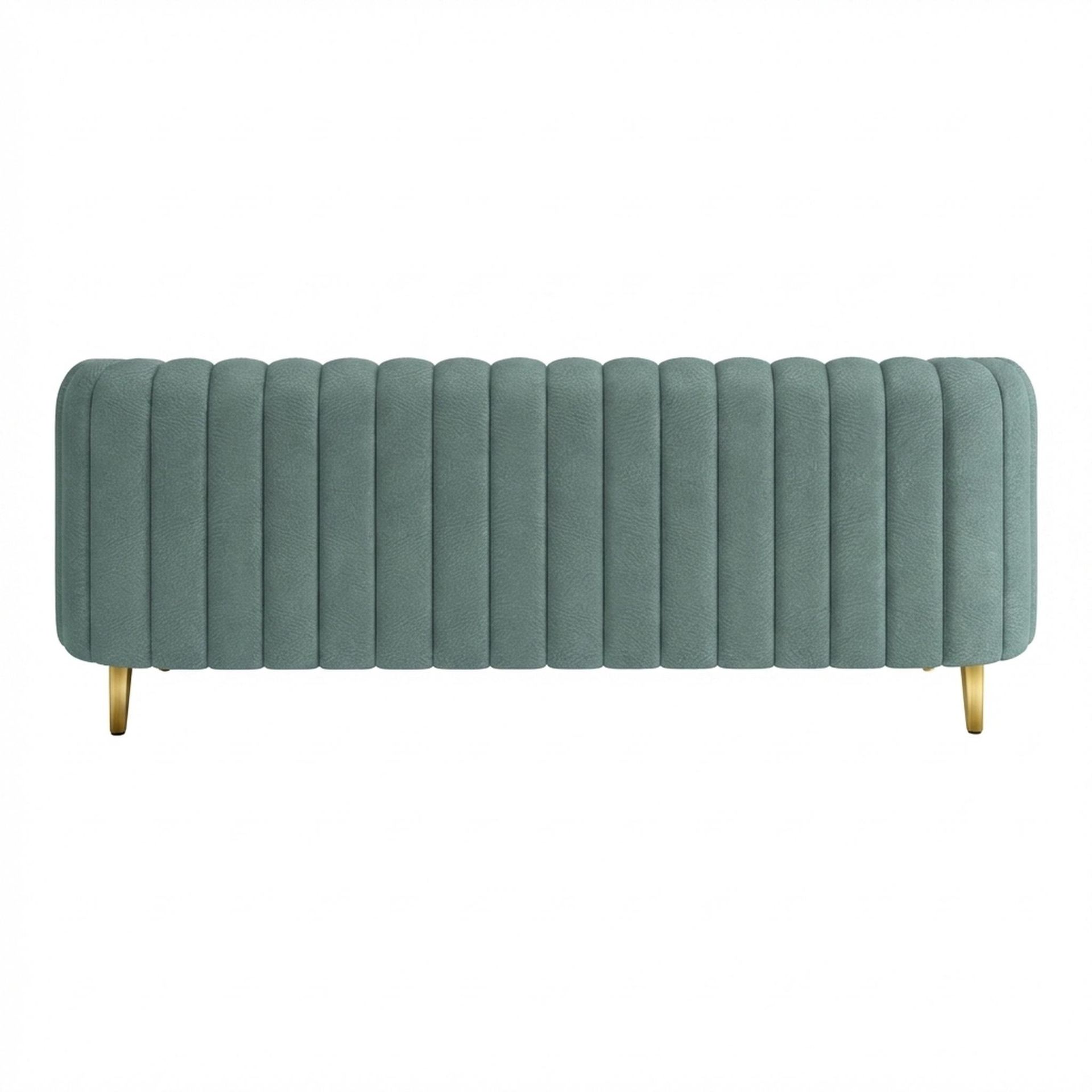 Hayden Home Premium Sydney 3 Seater Sofa, PVD Brushed Gold Leg, Premium Mint Green Upholstery