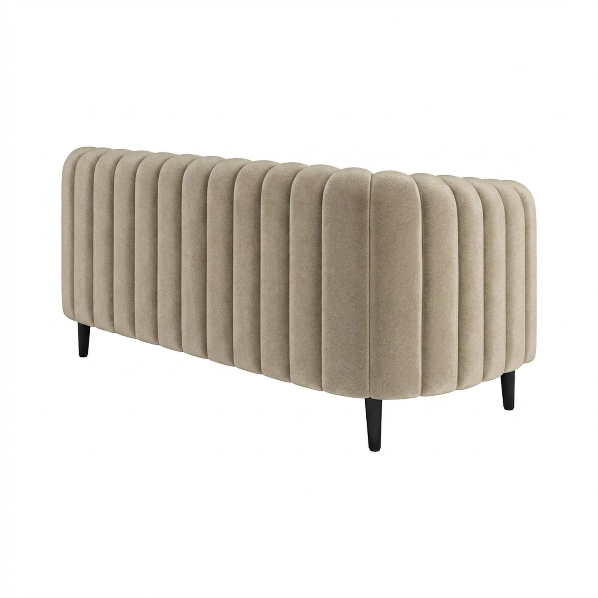 Hayden Home Premium Sydney 2 Seater Sofa, Matt Black Leg, Premium Alabaster Upholstery