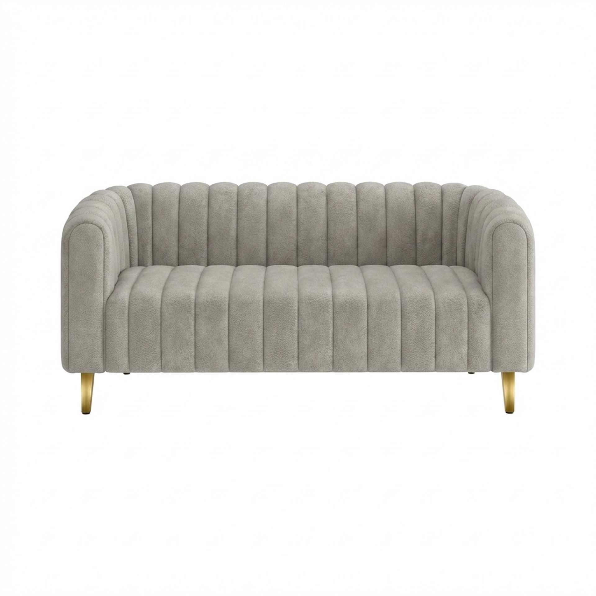 Hayden Home Premium Sydney 2 Seater Sofa, PVD Brushed Gold Leg, Essential Bone Upholstery
