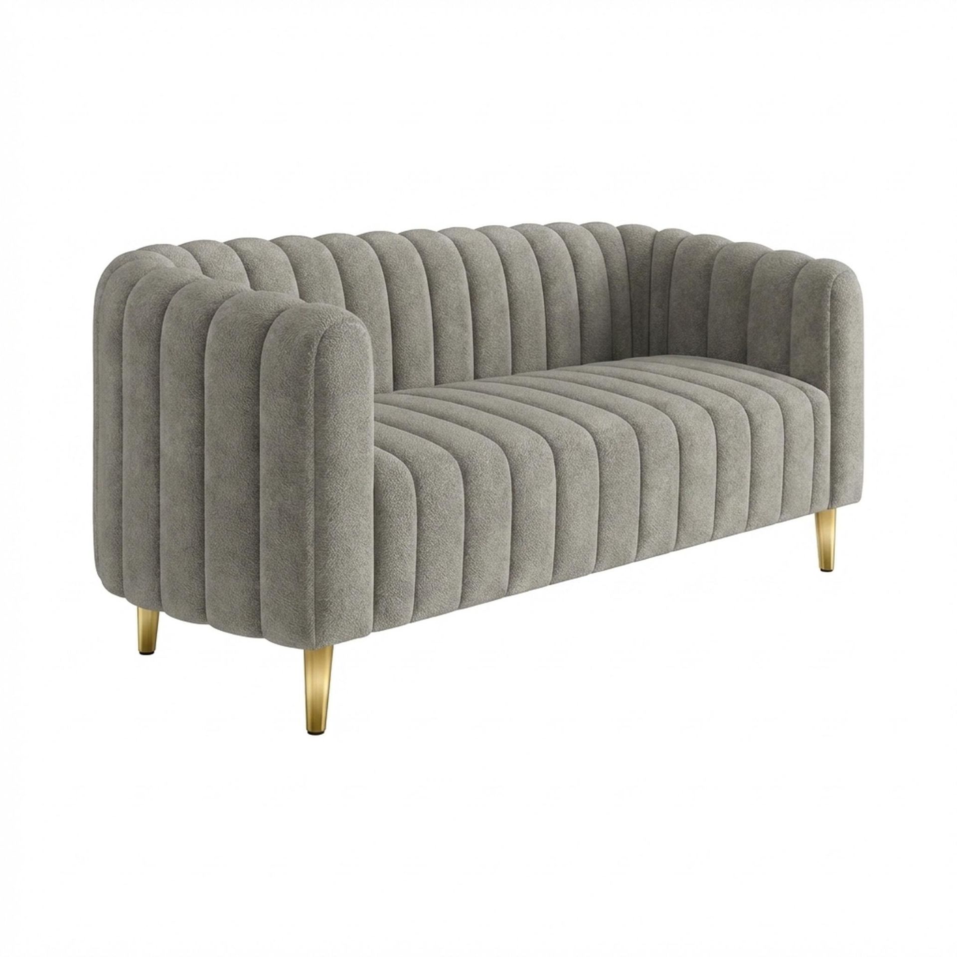 Hayden Home Premium Sydney 2 Seater Sofa, PVD Brushed Gold Leg, Essential Bone Upholstery