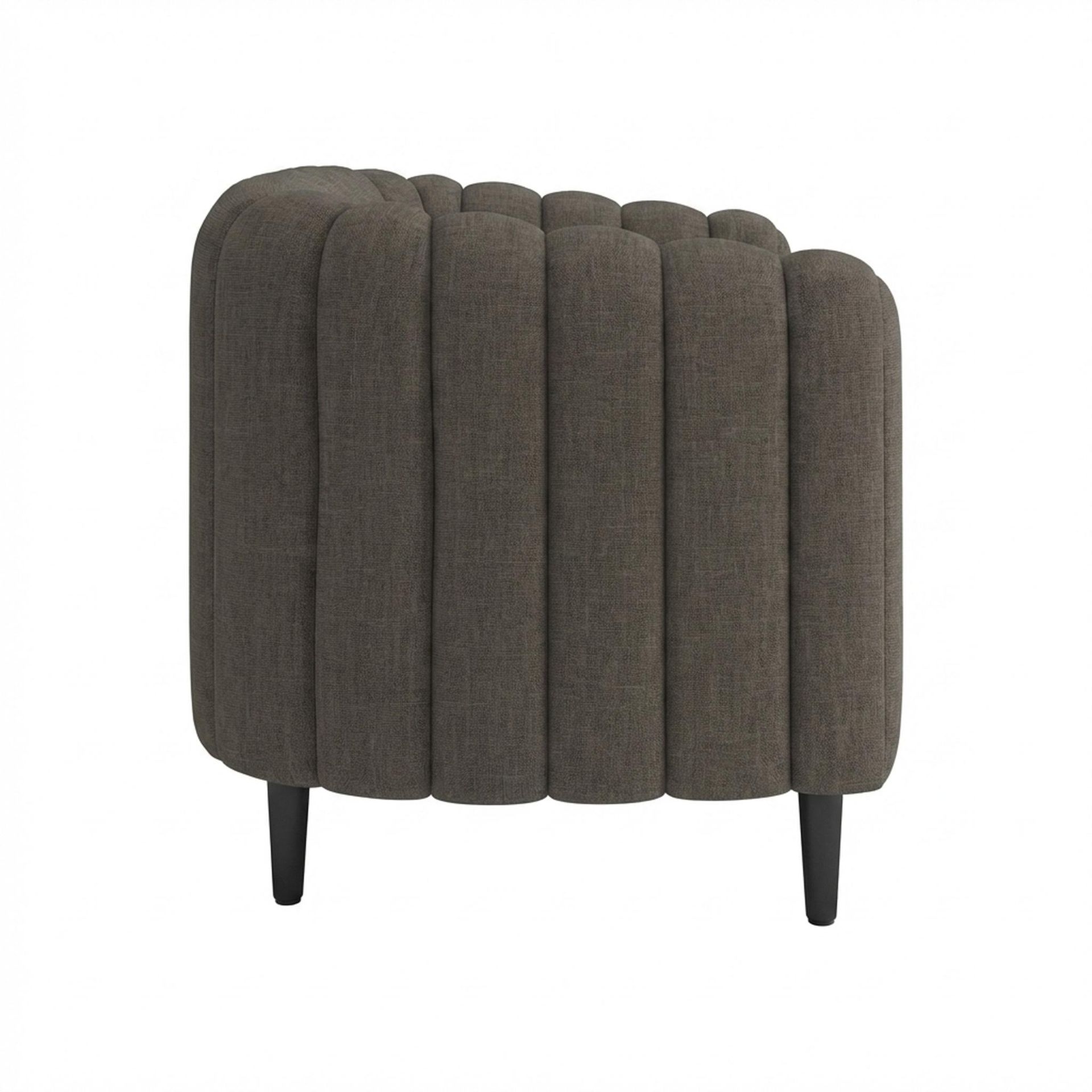 Hayden Home Premium Sydney 1 Seater Sofa, Matt Black Leg, Essential Chestnut Brown Upholstery