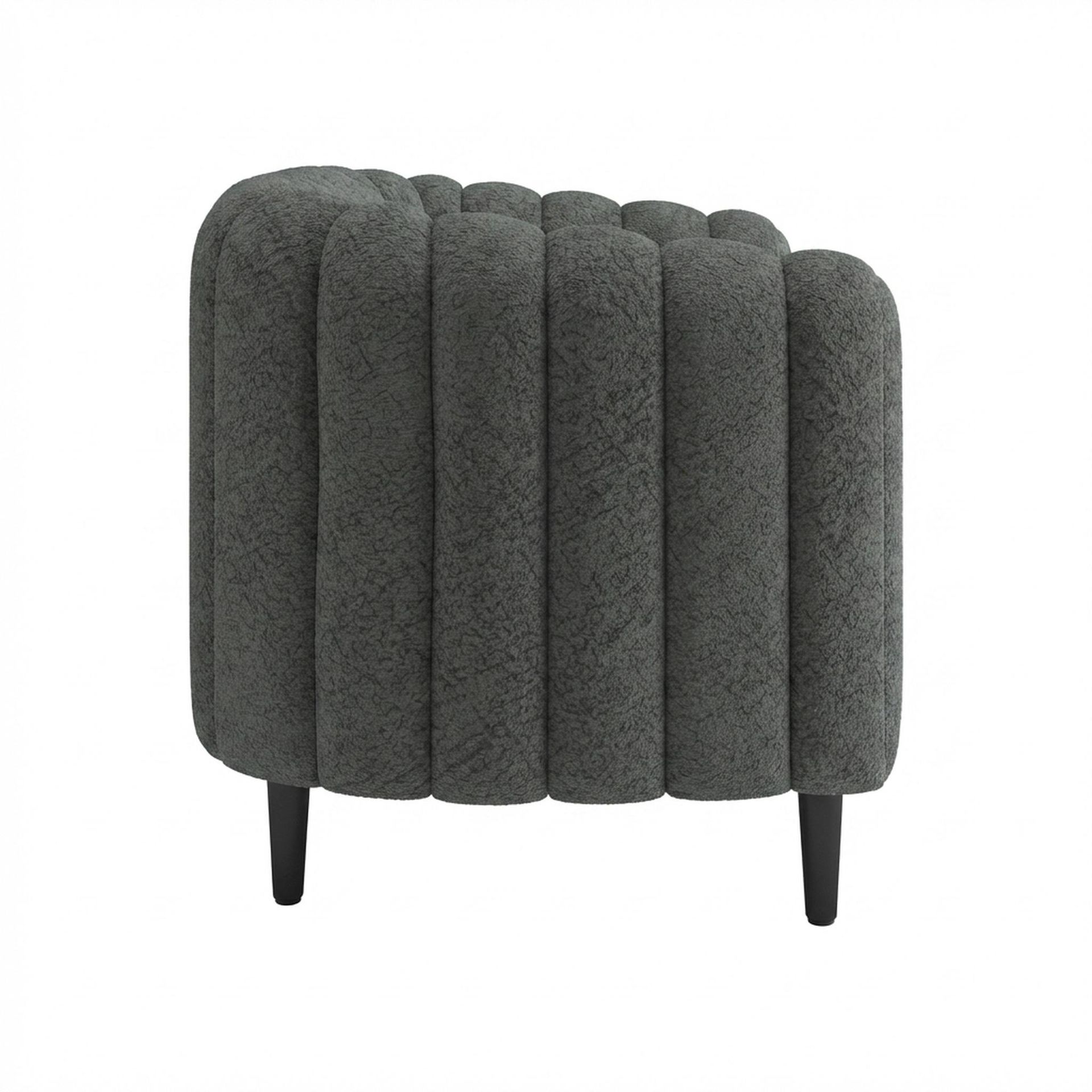 Hayden Home Premium Sydney 1 Seater Sofa, Matt Black Leg, Essential Frost Upholstery