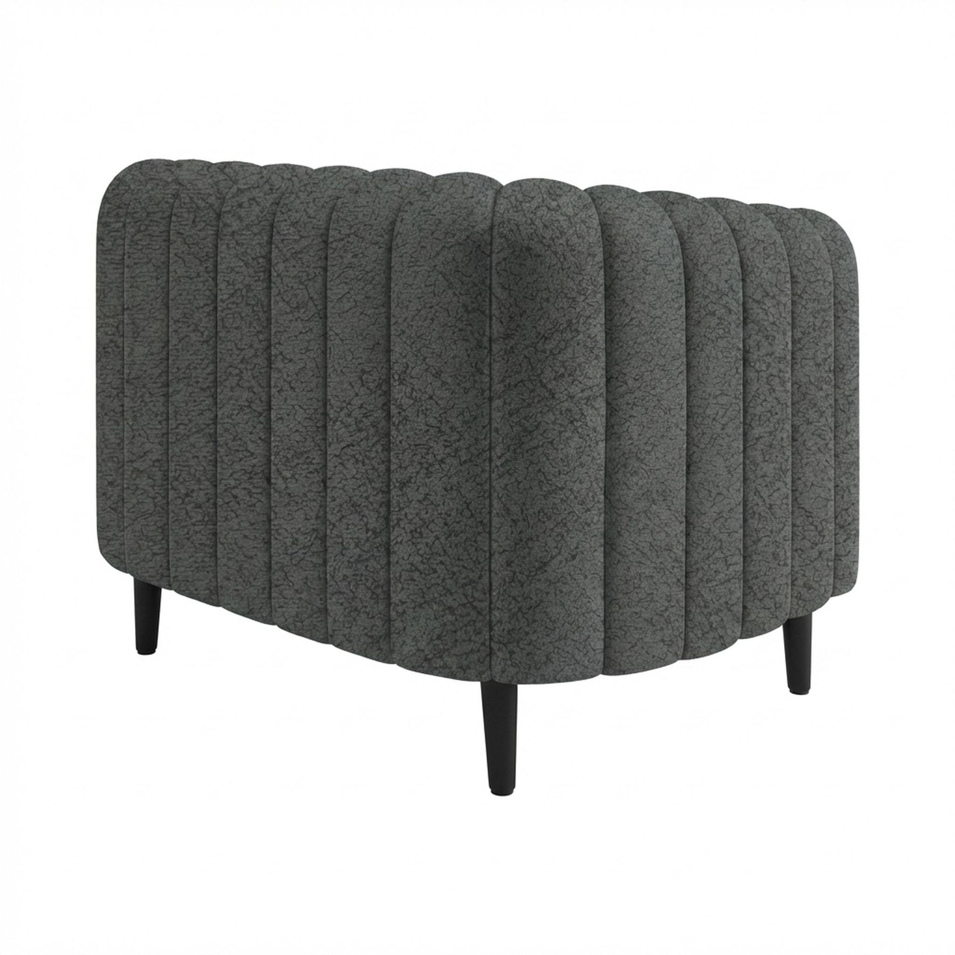 Hayden Home Premium Sydney 1 Seater Sofa, Matt Black Leg, Essential Frost Upholstery