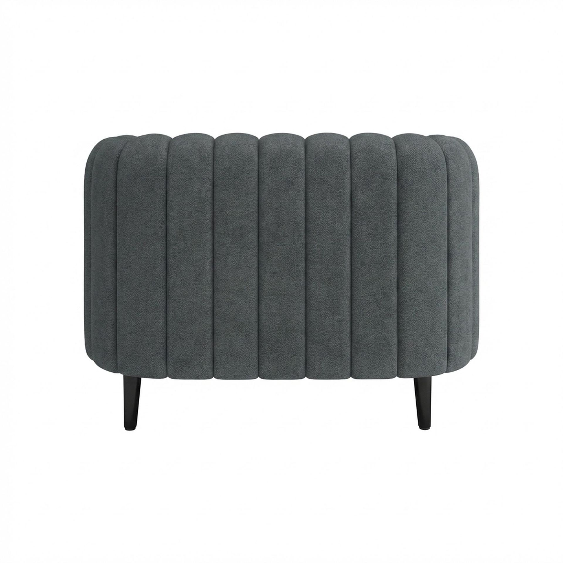 Hayden Home Premium Sydney 1 Seater Sofa, Matt Black Leg, Premium Fog Grey Upholstery