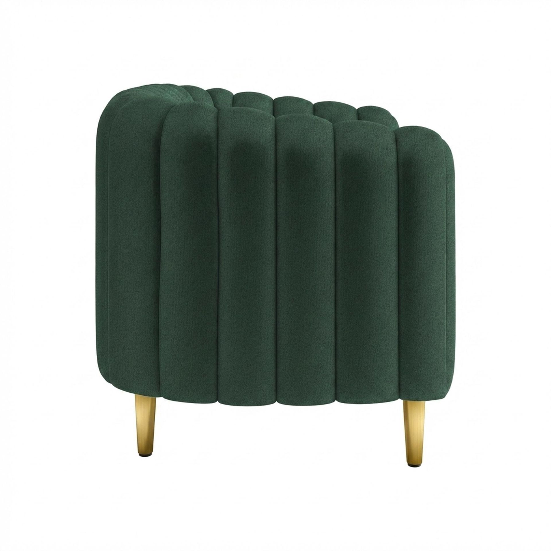 Hayden Home Premium Sydney 1 Seater Sofa, PVD Brushed Gold Leg, Premium Powder Green Upholstery