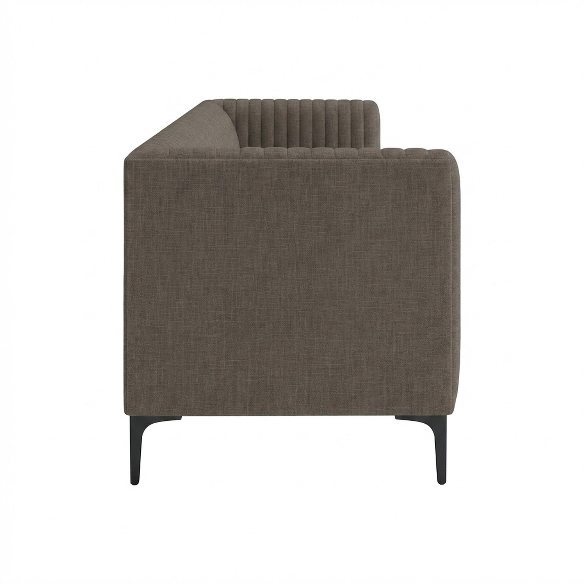 Hayden Home Premium Tokyo 3 Seater Sofa, Matt Black Leg, Essential Chestnut Brown Upholstery