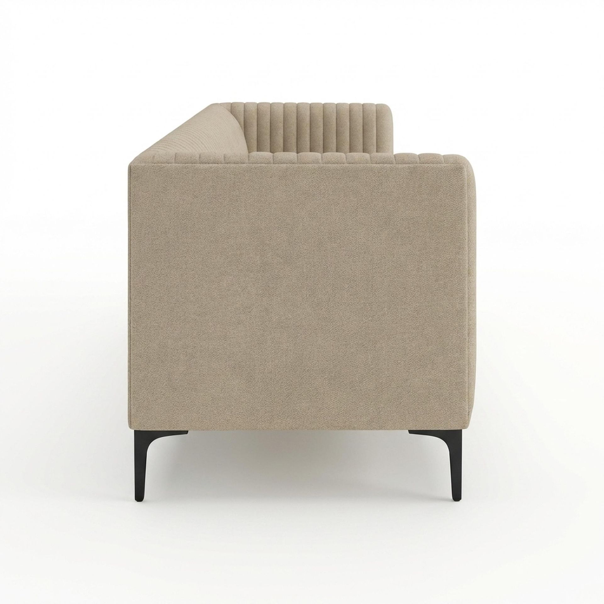 Hayden Home Premium Tokyo 3 Seater Sofa, Matt Black Leg, Premium Alabaster Upholstery