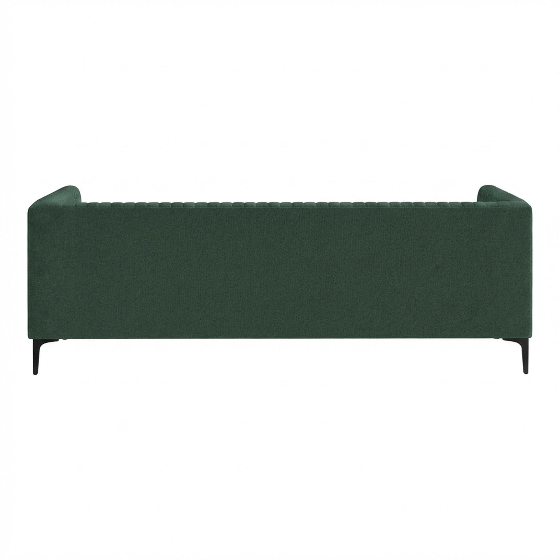 Hayden Home Premium Tokyo 3 Seater Sofa, Matt Black Leg, Premium Powder Green Upholstery