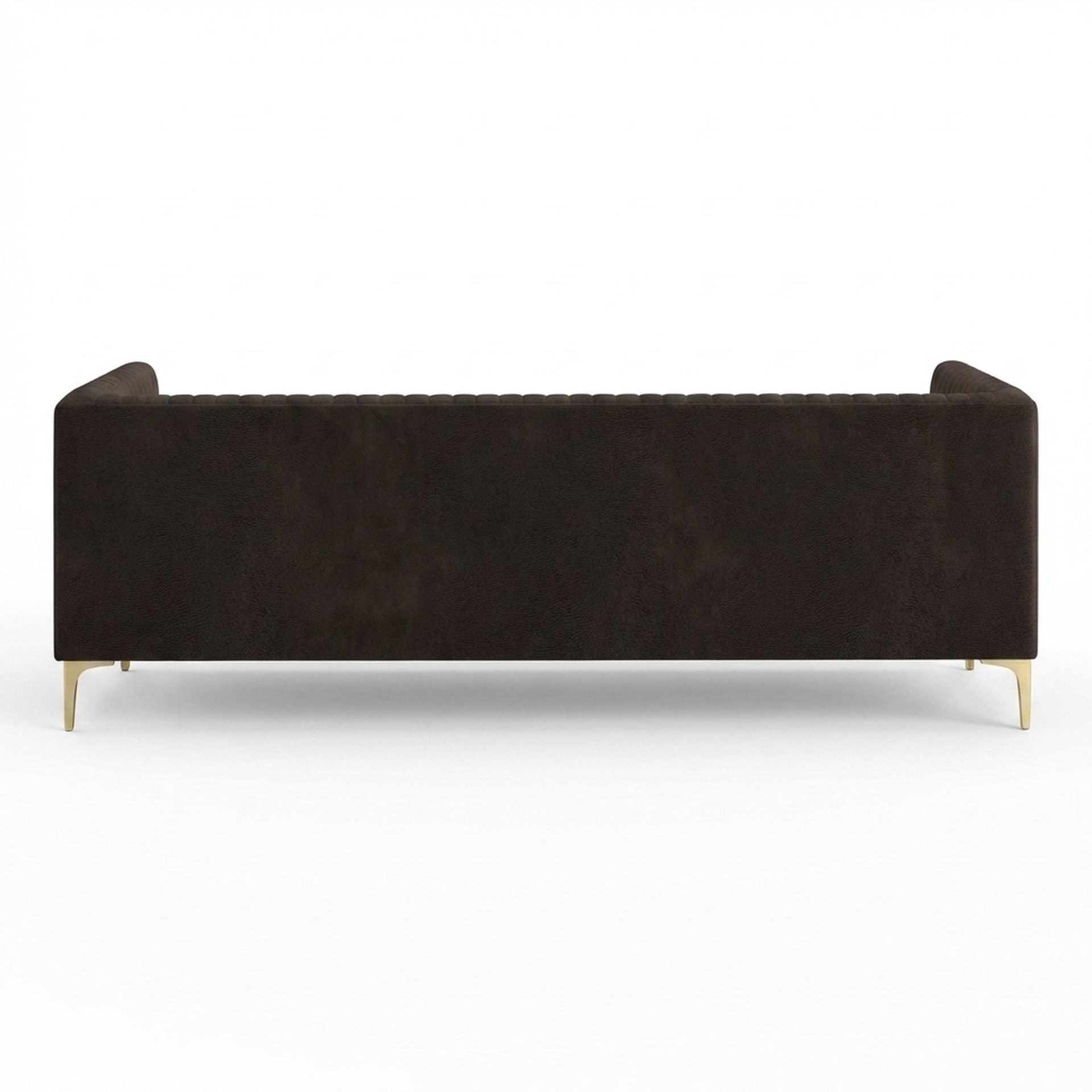 Hayden Home Premium Tokyo 3 Seater Sofa, PVD Brushed Gold Leg, Essential Beige Brown Upholstery
