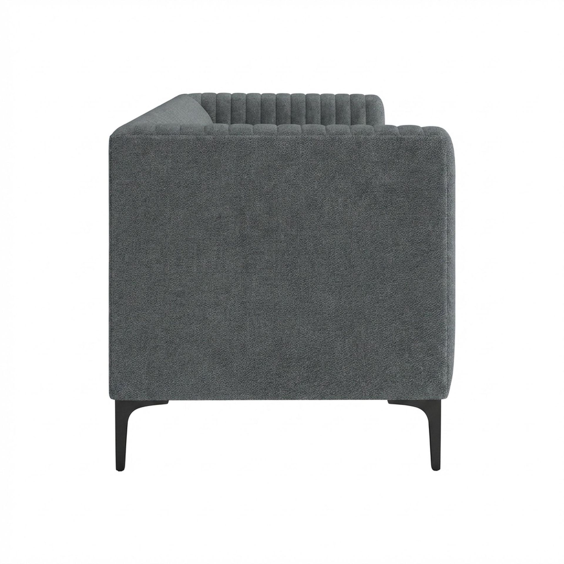 Hayden Home Premium Tokyo 2 Seater Sofa, Matt Black Leg, Premium Fog Grey Upholstery