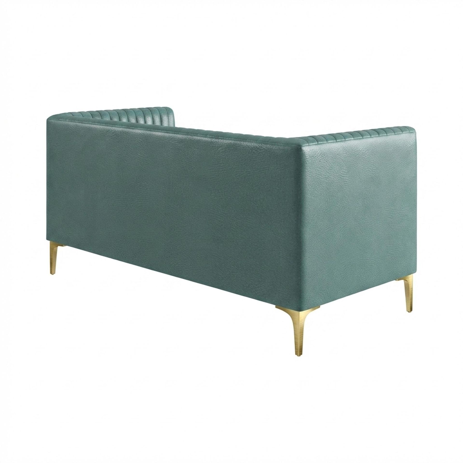 Hayden Home Premium Tokyo 2 Seater Sofa, PVD Brushed Gold Leg, Premium Mint Green Upholstery