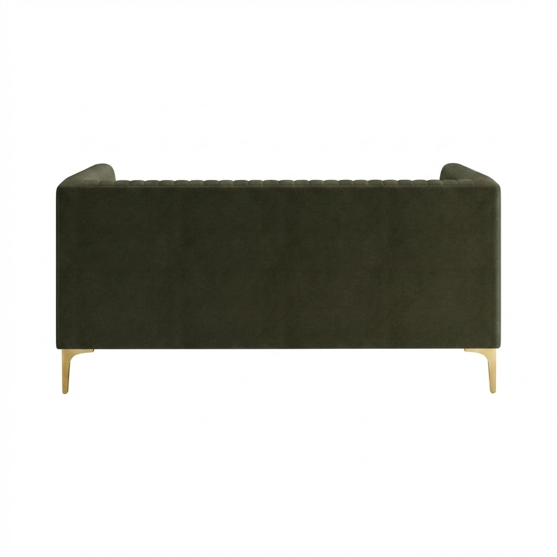Hayden Home Premium Tokyo 2 Seater Sofa, PVD Brushed Gold Leg, Premium Emerald Upholstery
