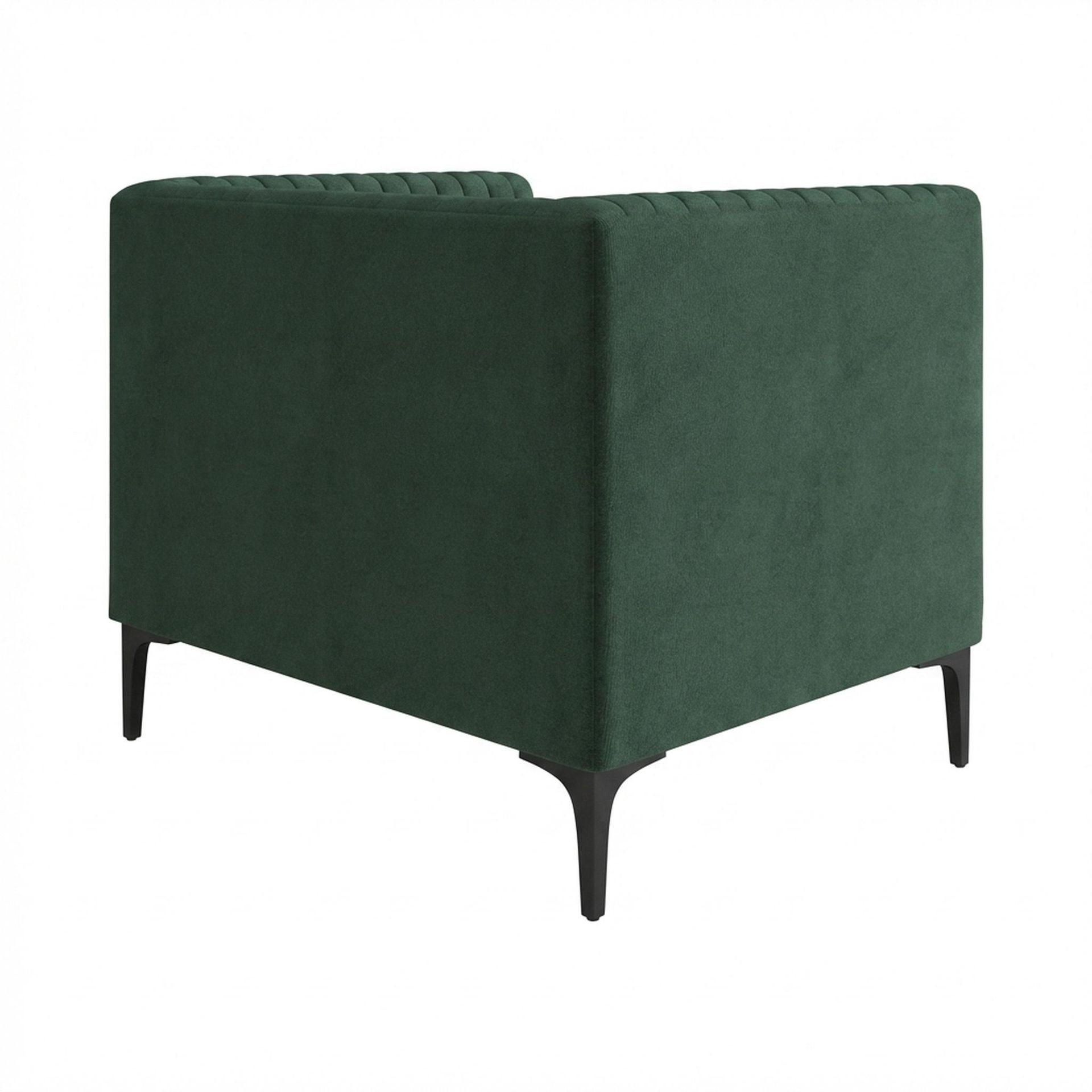 Hayden Home Premium Tokyo 1 Seater Sofa, Matt Black Leg, Premium Powder Green Upholstery