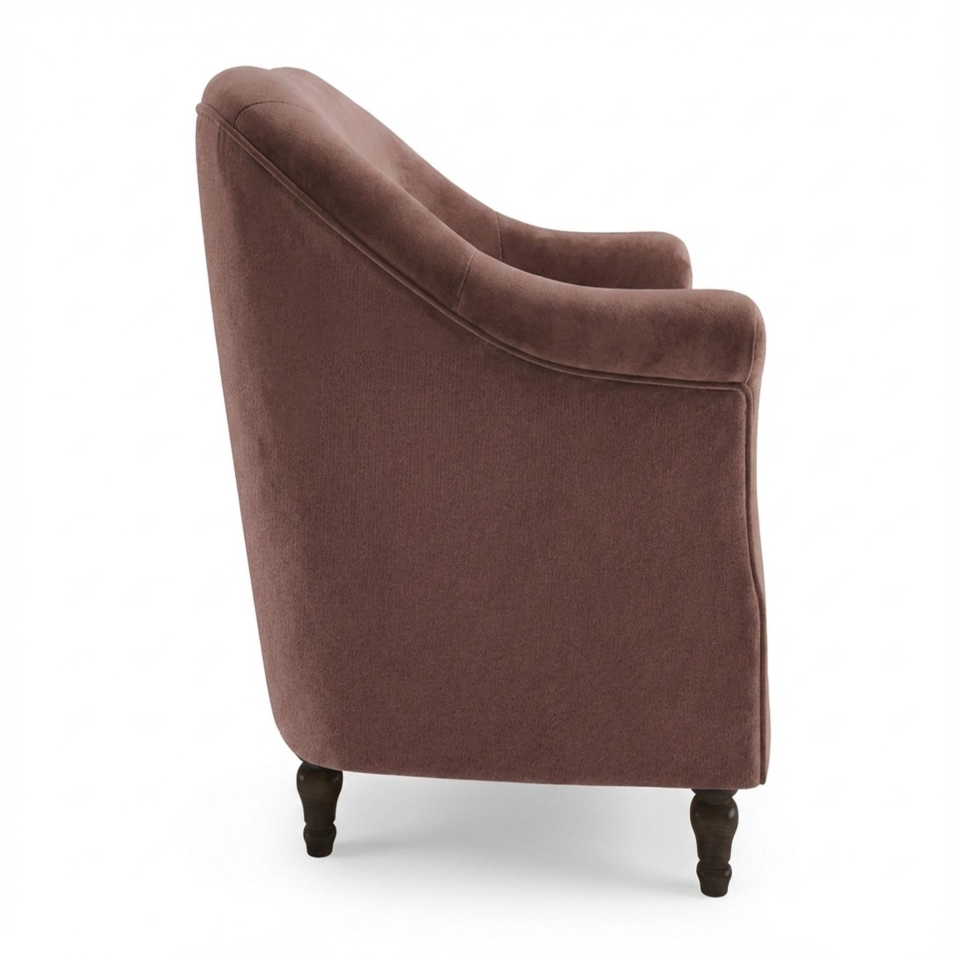 Hayden Home Premium Vienna 1 Seater Sofa, Coco Walnut Leg, Premium Ballet Pink Upholstery