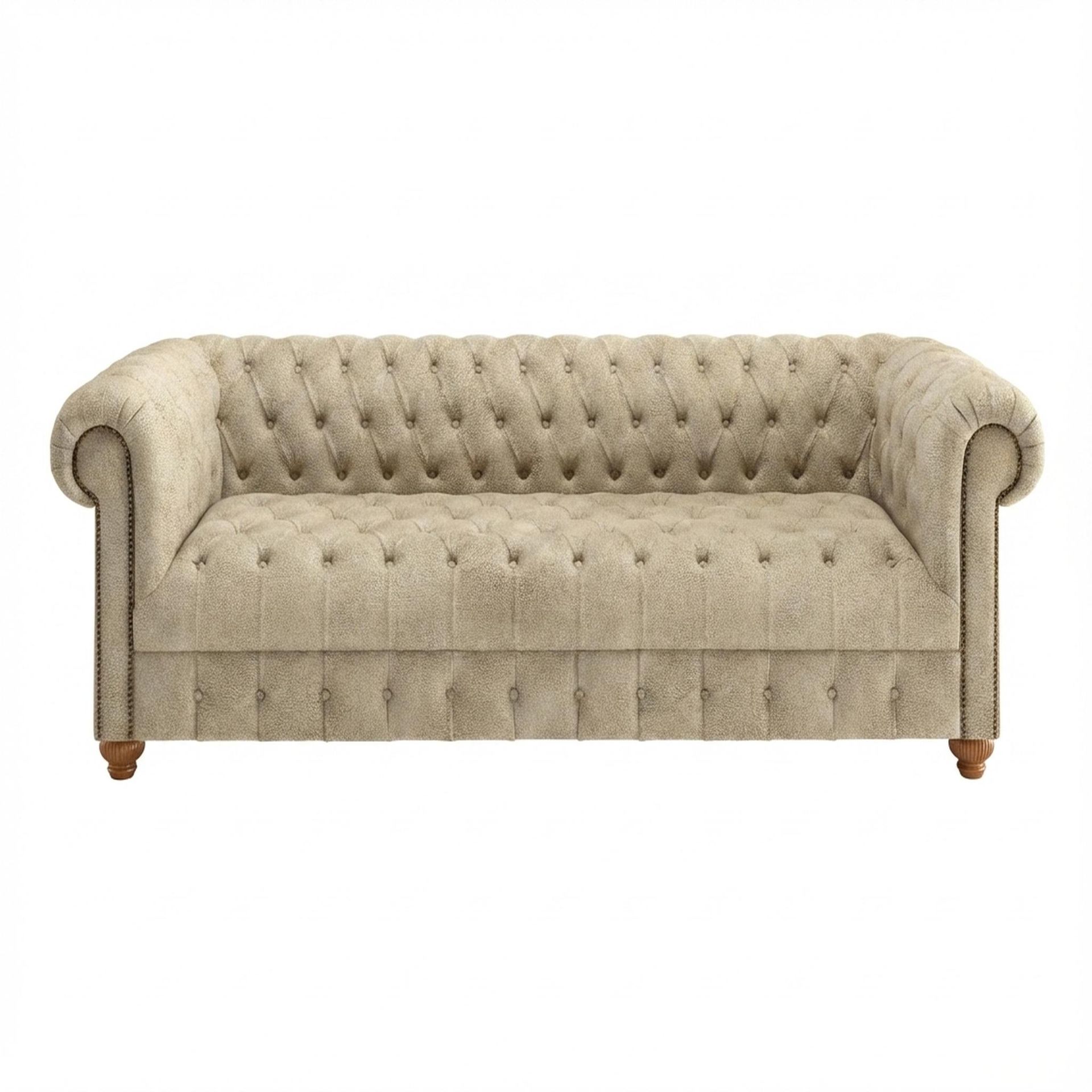 Hayden Home Premium Windsor 3 Seater Sofa, Warm Cedar Leg, Essential Sand Upholstery