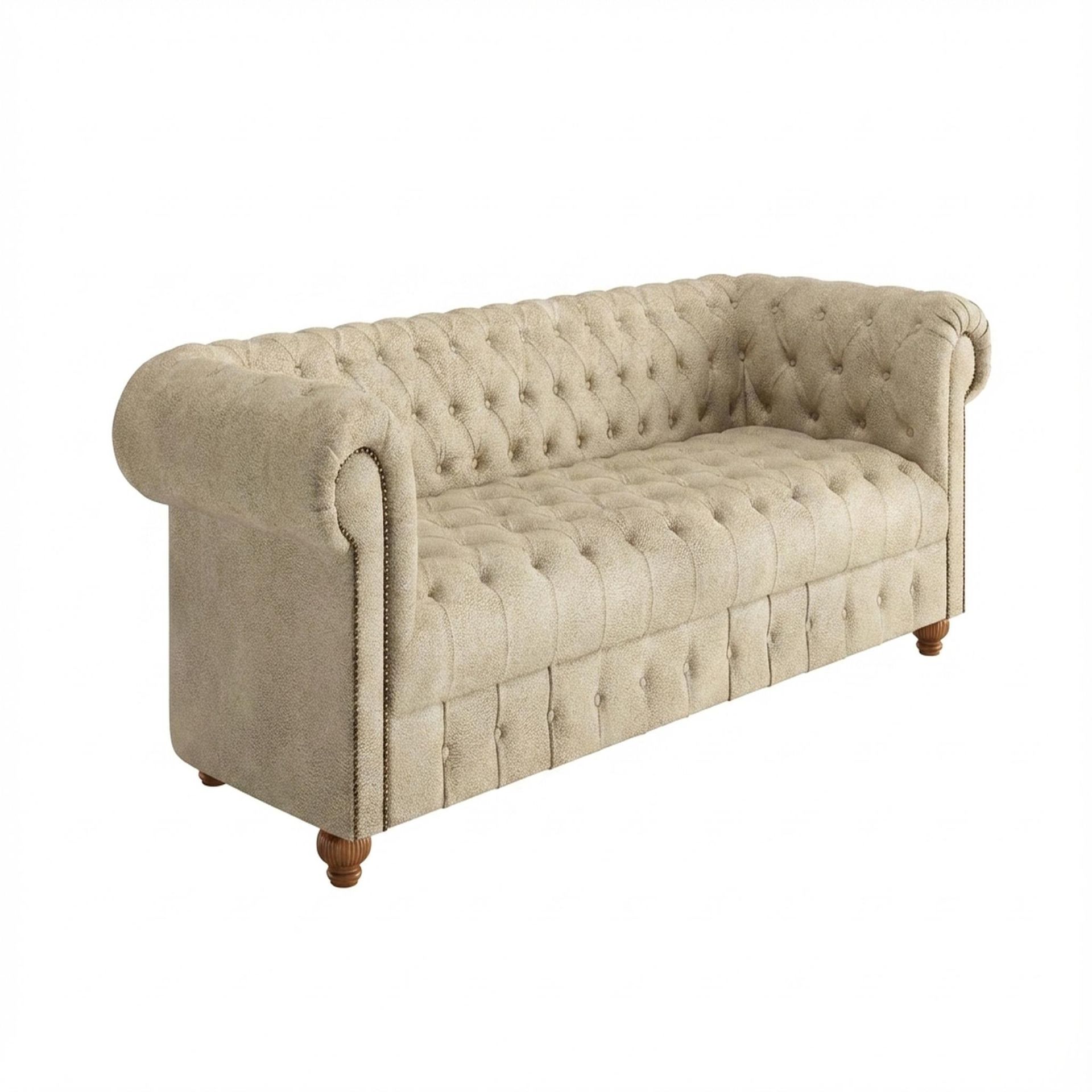 Hayden Home Premium Windsor 3 Seater Sofa, Warm Cedar Leg, Essential Sand Upholstery