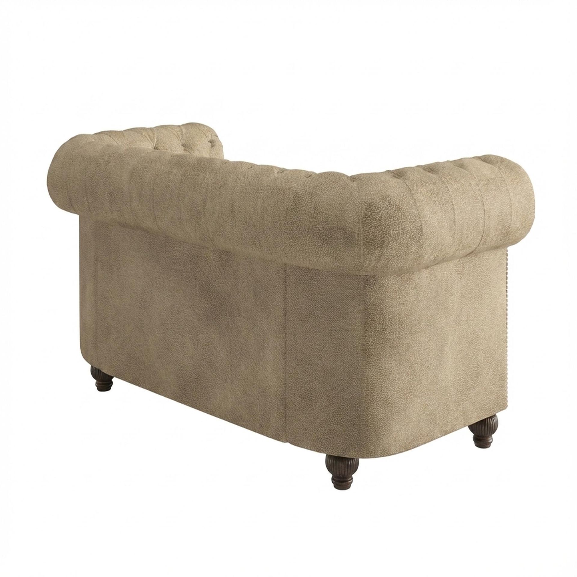 Hayden Home Premium Windsor 2 Seater Sofa, Coco Walnut Leg, Premium Dusky Biege Upholstery