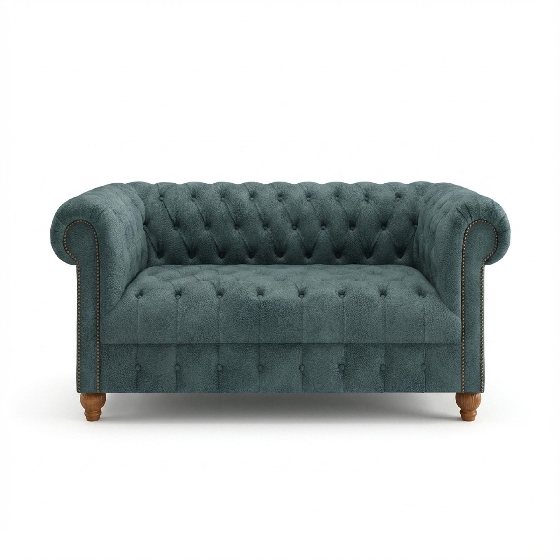 Hayden Home Premium Windsor 2 Seater Sofa, Warm Cedar Leg, Essential Teal Mist Upholstery