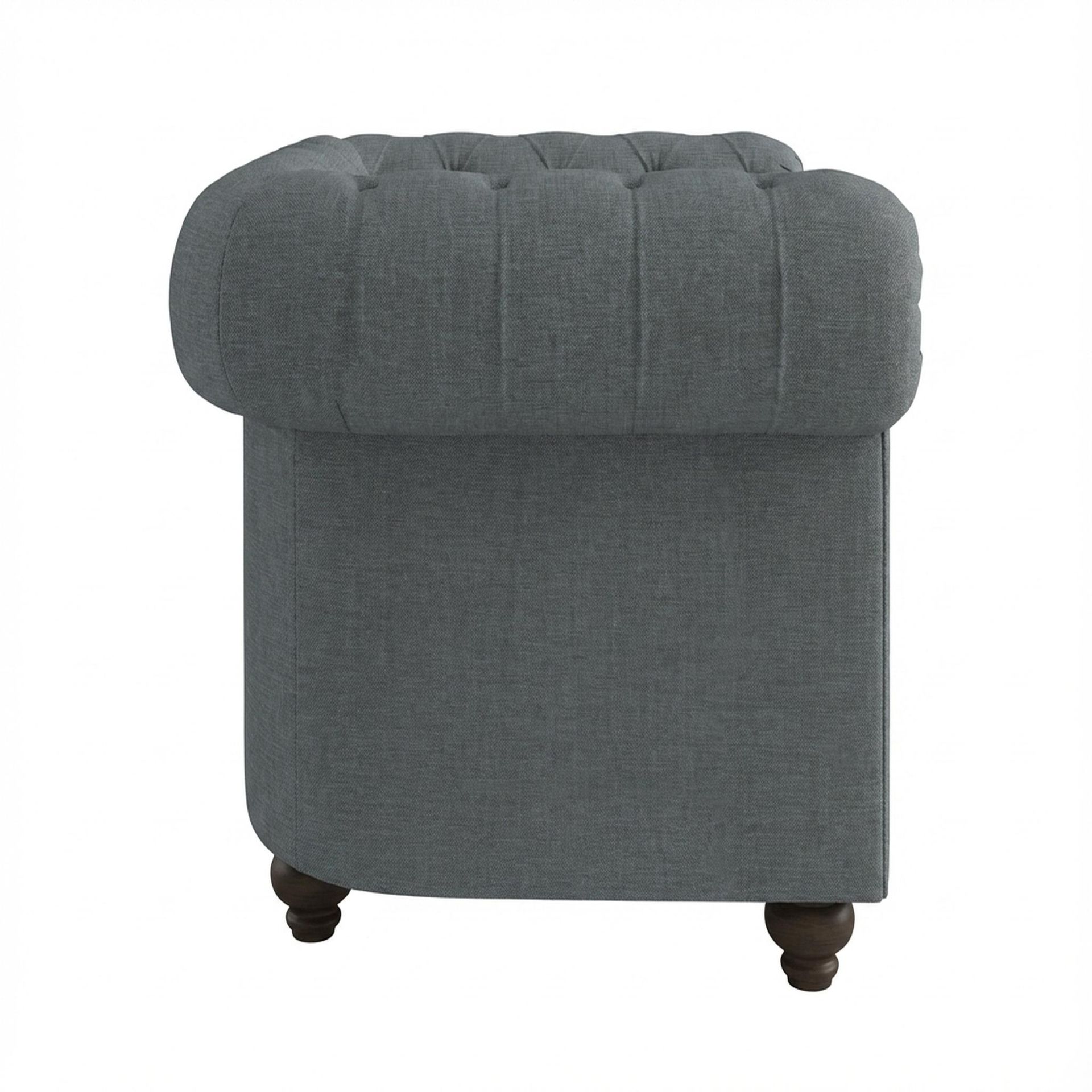 Hayden Home Premium Windsor 1 Seater Sofa, Coco Walnut Leg, Premium Steel Grey Upholstery