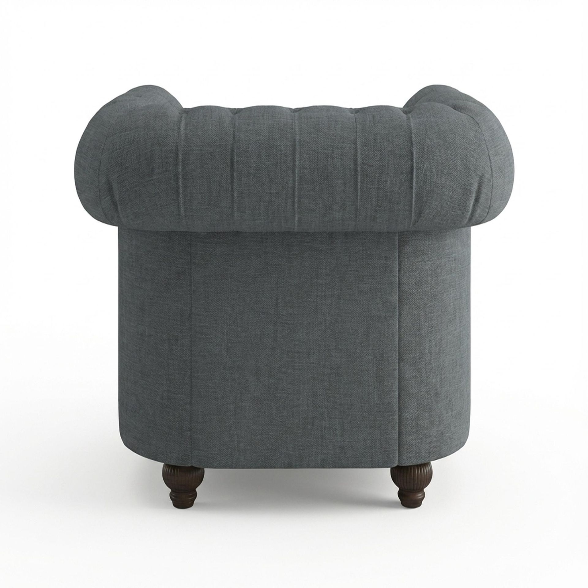 Hayden Home Premium Windsor 1 Seater Sofa, Coco Walnut Leg, Premium Steel Grey Upholstery