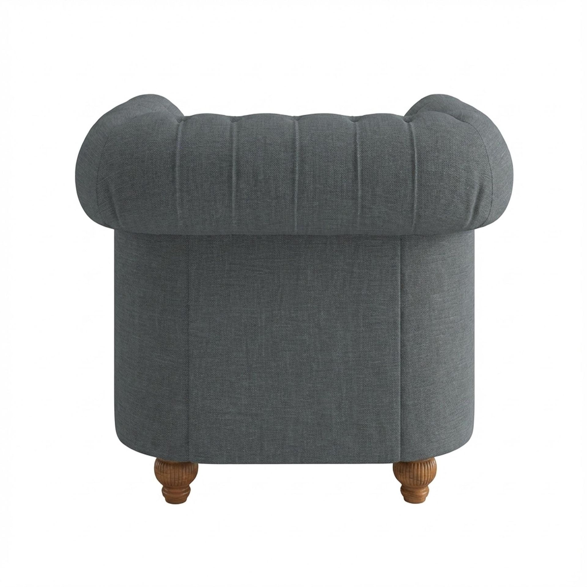 Hayden Home Premium Windsor 1 Seater Sofa, Warm Cedar Leg, Premium Steel Grey Upholstery
