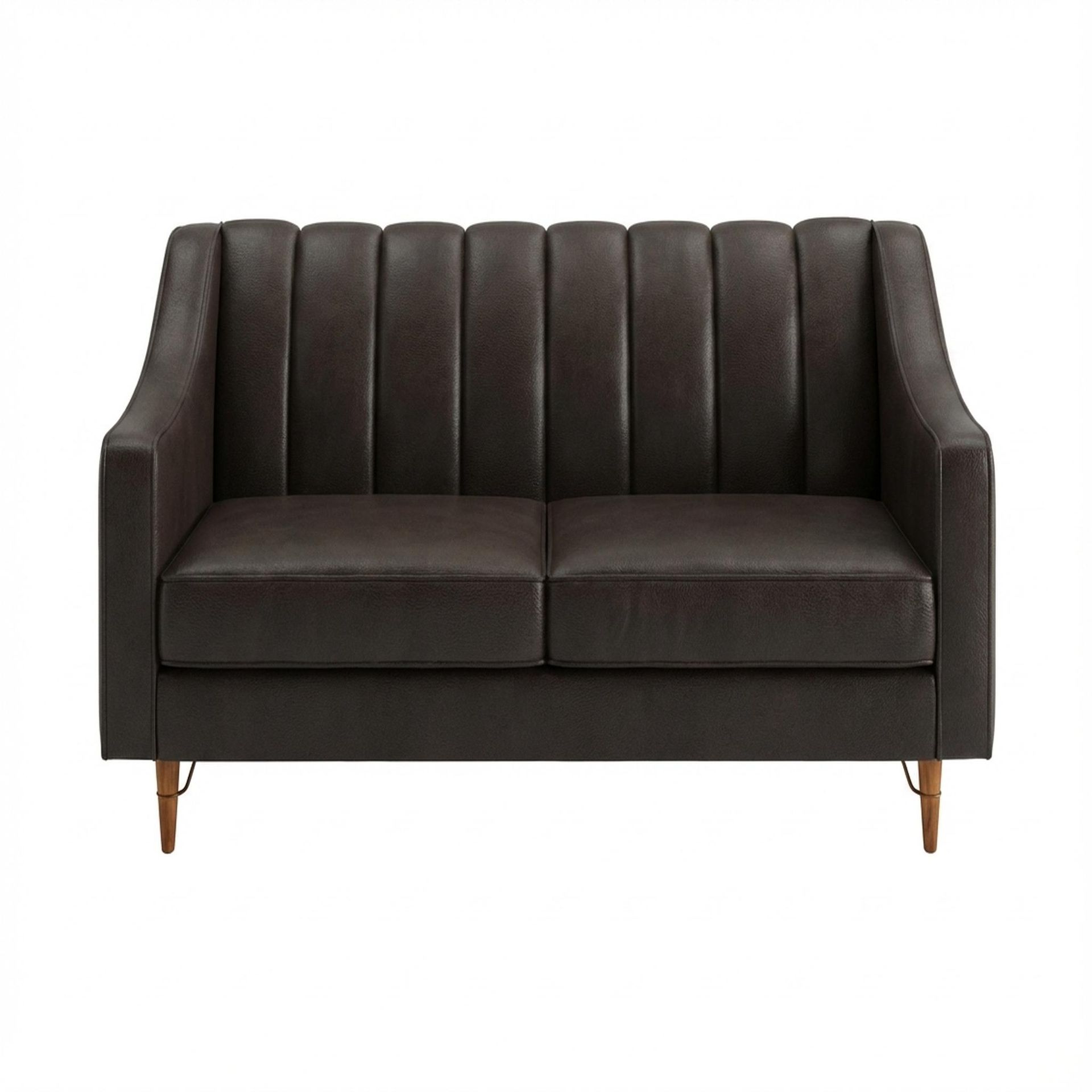 Hayden Home Premium Zurich 2 Seater Sofa, Warm Cedar Leg, Essential Beige Brown Upholstery