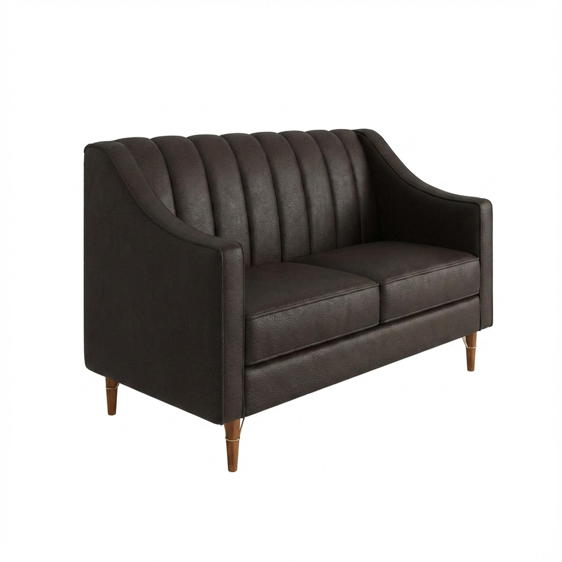 Hayden Home Premium Zurich 2 Seater Sofa, Warm Cedar Leg, Essential Beige Brown Upholstery