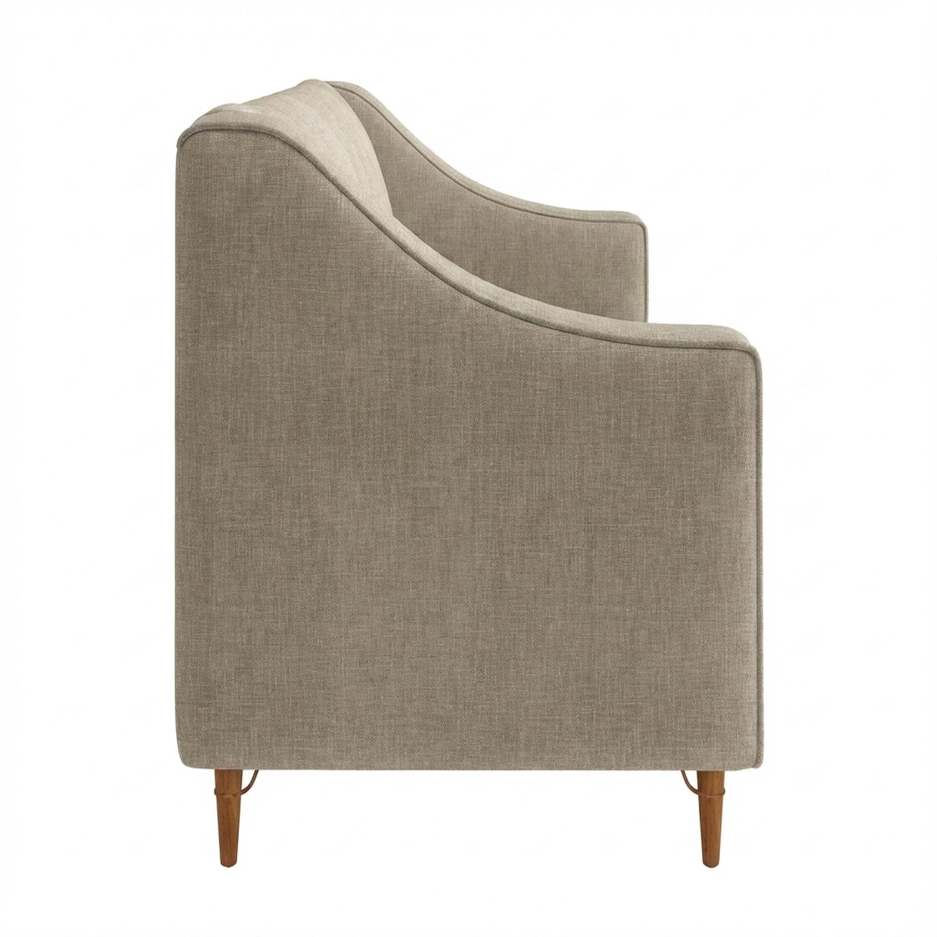 Hayden Home Premium Zurich 2 Seater Sofa, Warm Cedar Leg, Premium Dusky Biege Upholstery