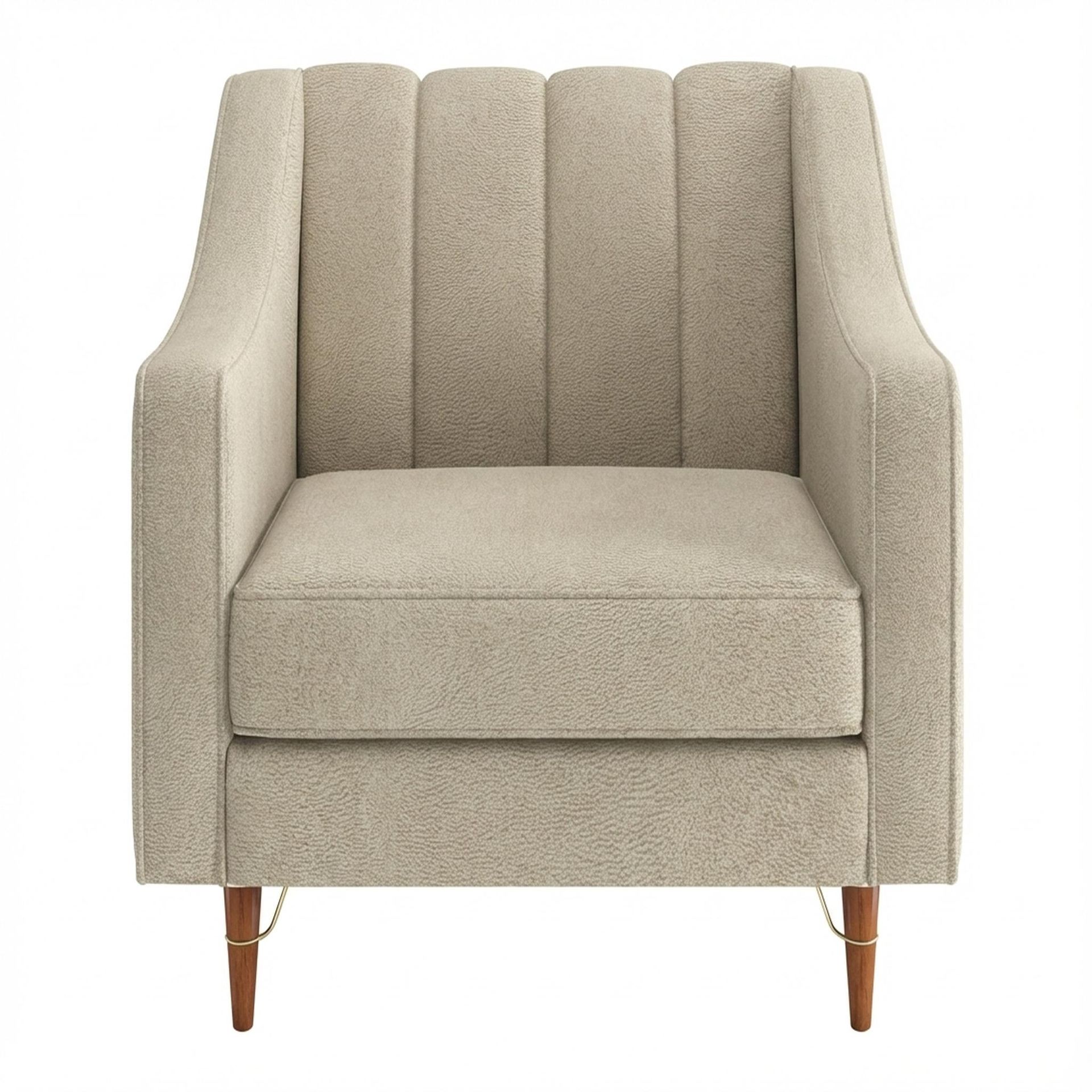 Hayden Home Premium Zurich 1 Seater Sofa, Warm Cedar Leg, Essential Sand Upholstery