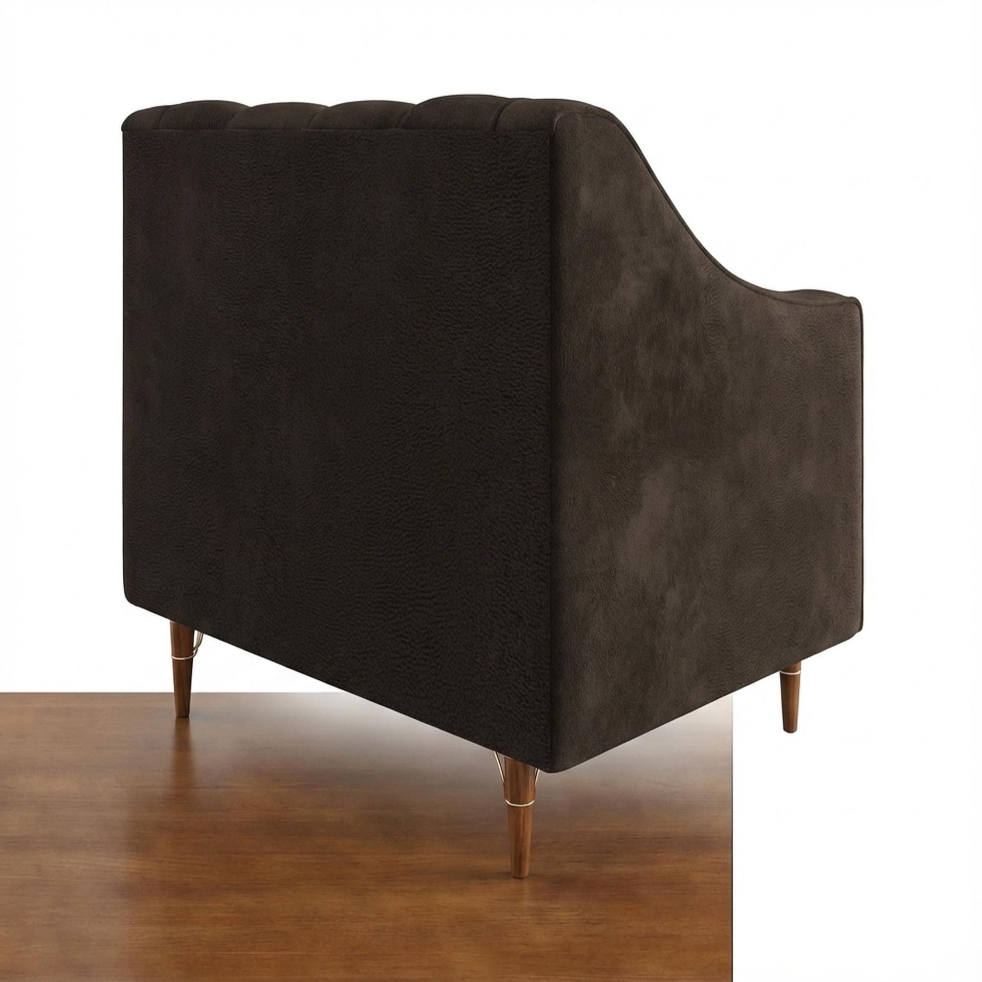 Hayden Home Premium Zurich 1 Seater Sofa, Warm Cedar Leg, Essential Beige Brown Upholstery