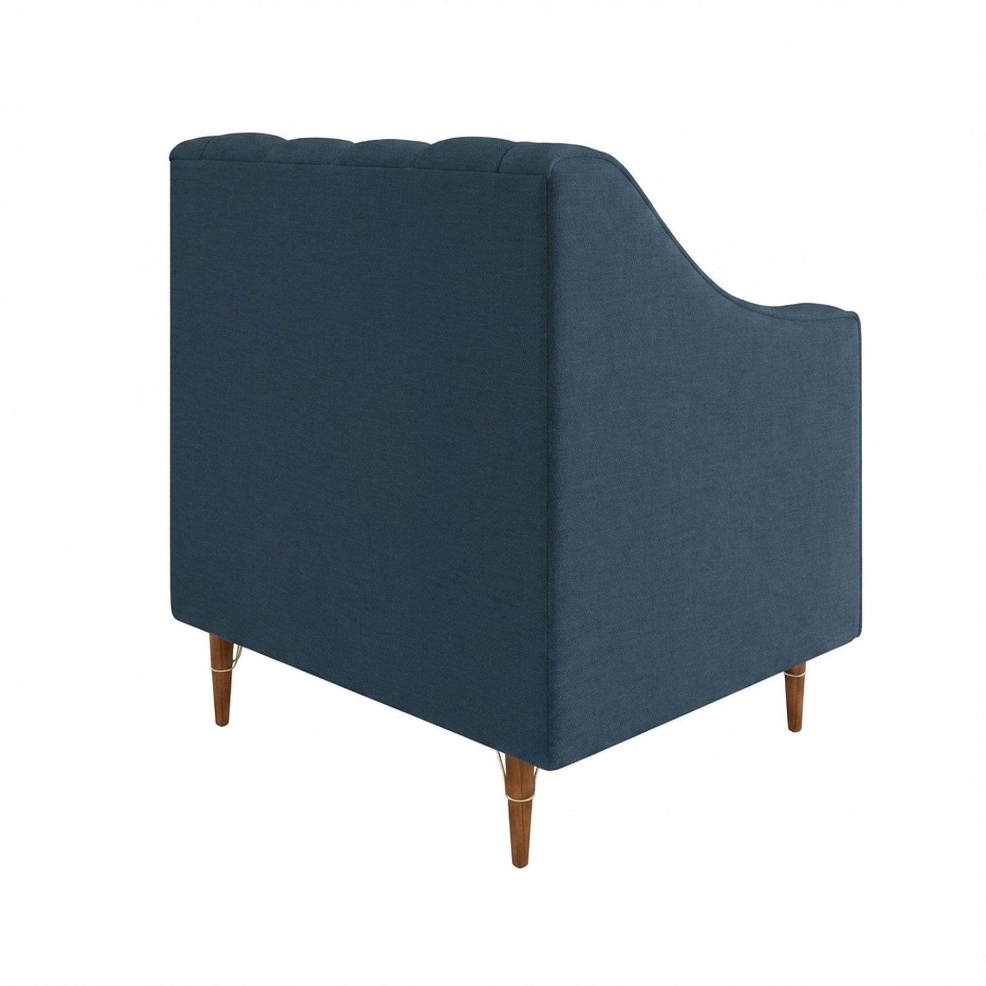 Hayden Home Premium Zurich 1 Seater Sofa, Warm Cedar Leg, Essential Aegean Blue Upholstery