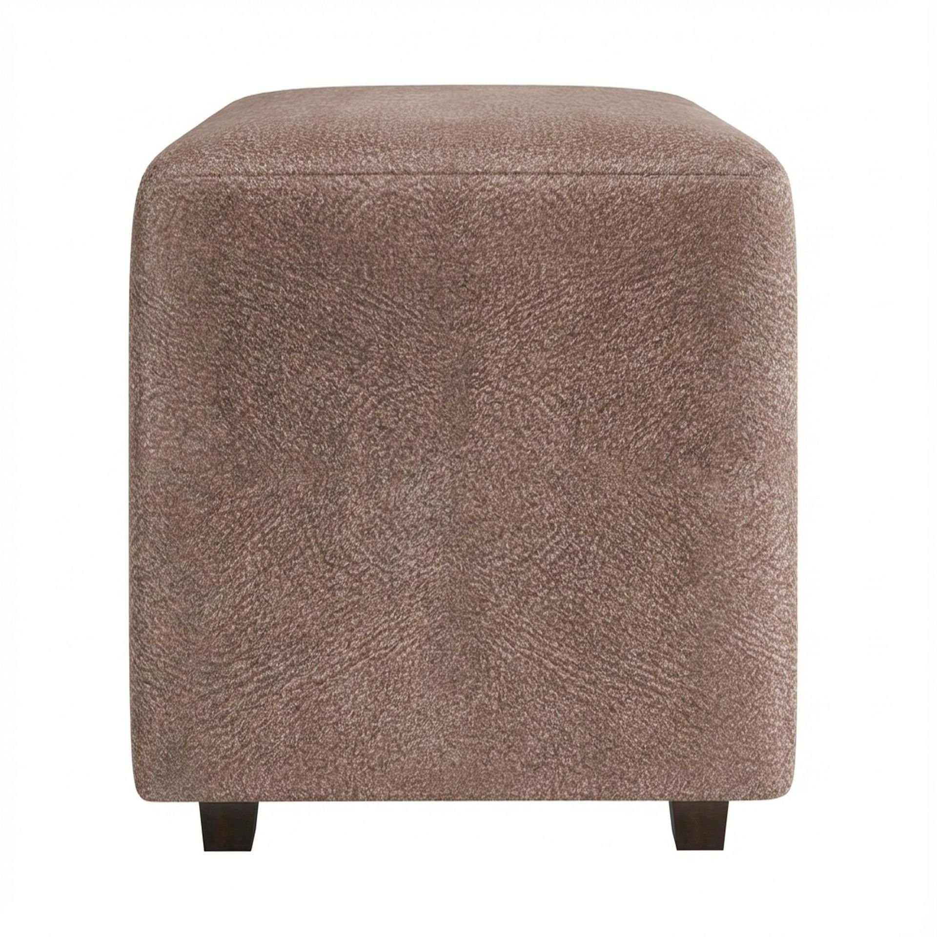 Hayden Home Premium Wooden Square Pouf, Coco Walnut Legs, Essential Ballet Slipper Upholstery