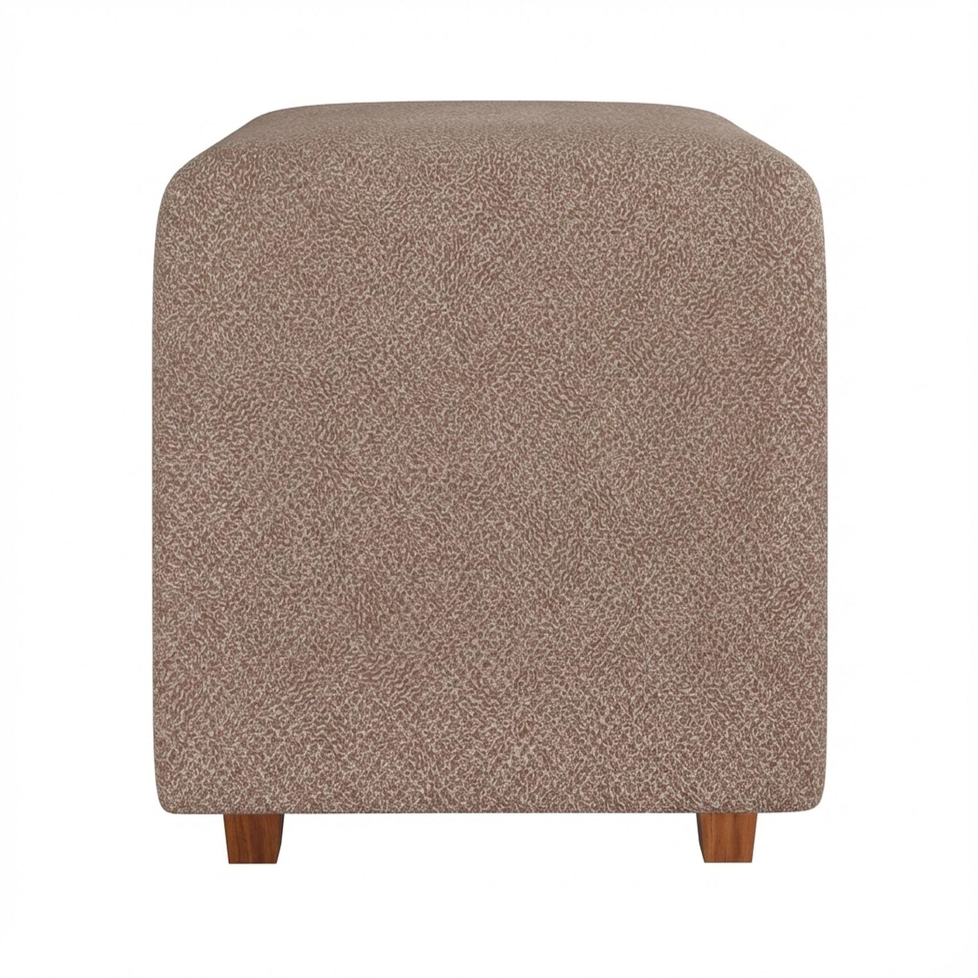 Hayden Home Premium Wooden Square Pouf, Warm Cedar Legs, Essential Ballet Slipper Upholstery
