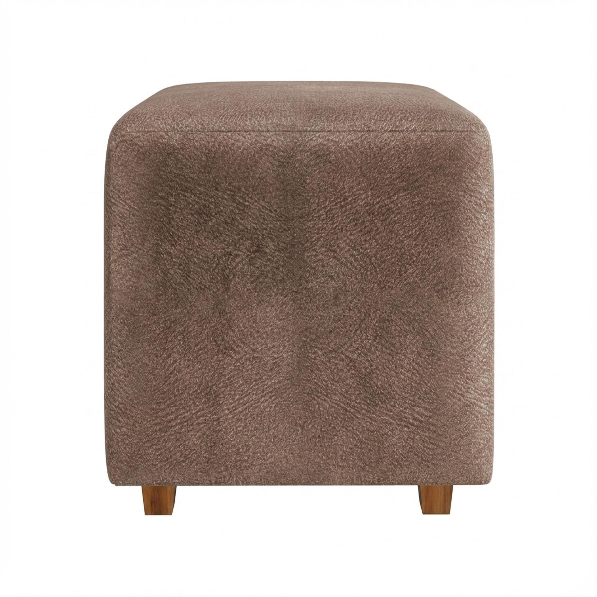 Hayden Home Premium Wooden Square Pouf, Warm Cedar Legs, Essential Ballet Slipper Upholstery