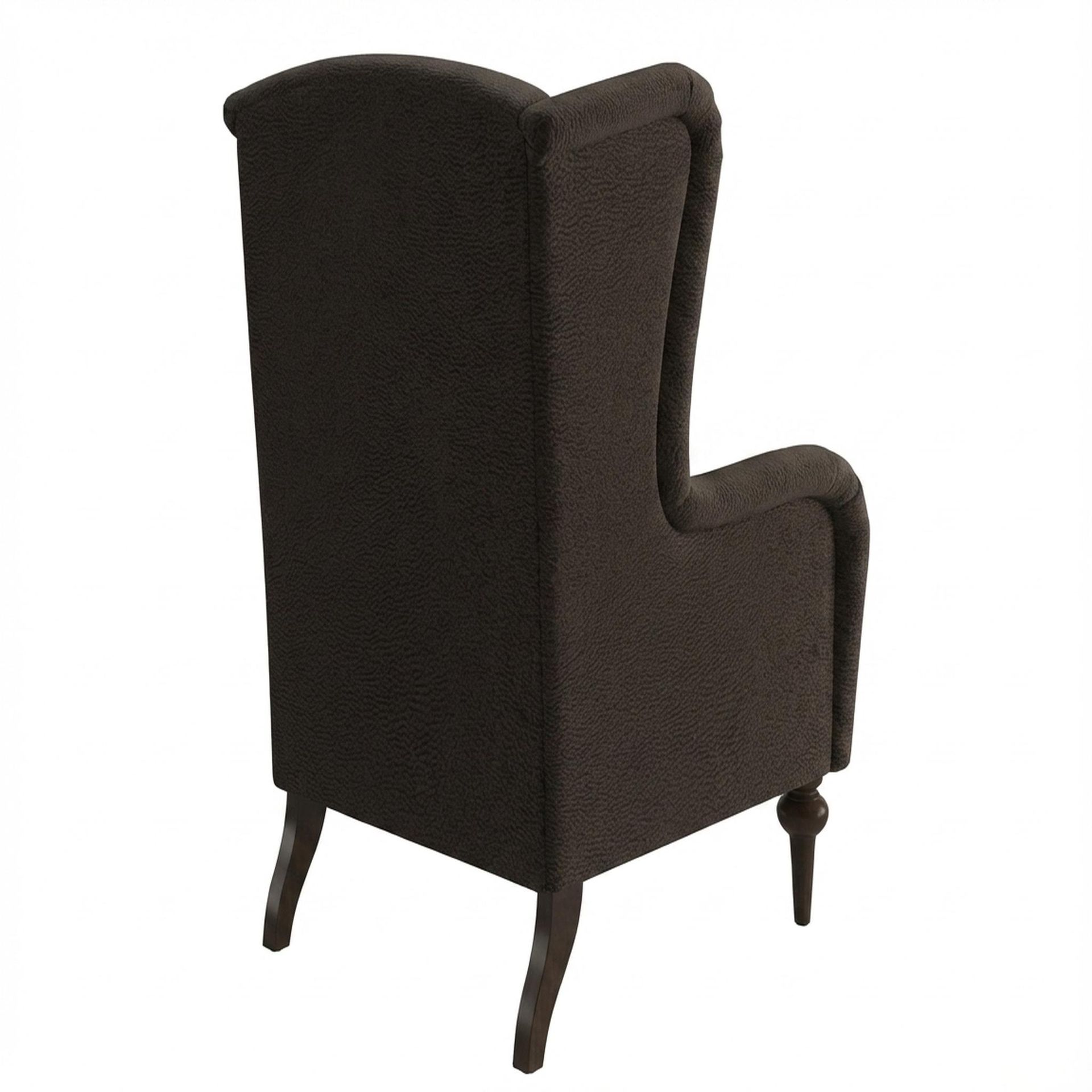 Lydia Accent Chair, Coco Walnut Legs Essential Beige Brown Upholstery