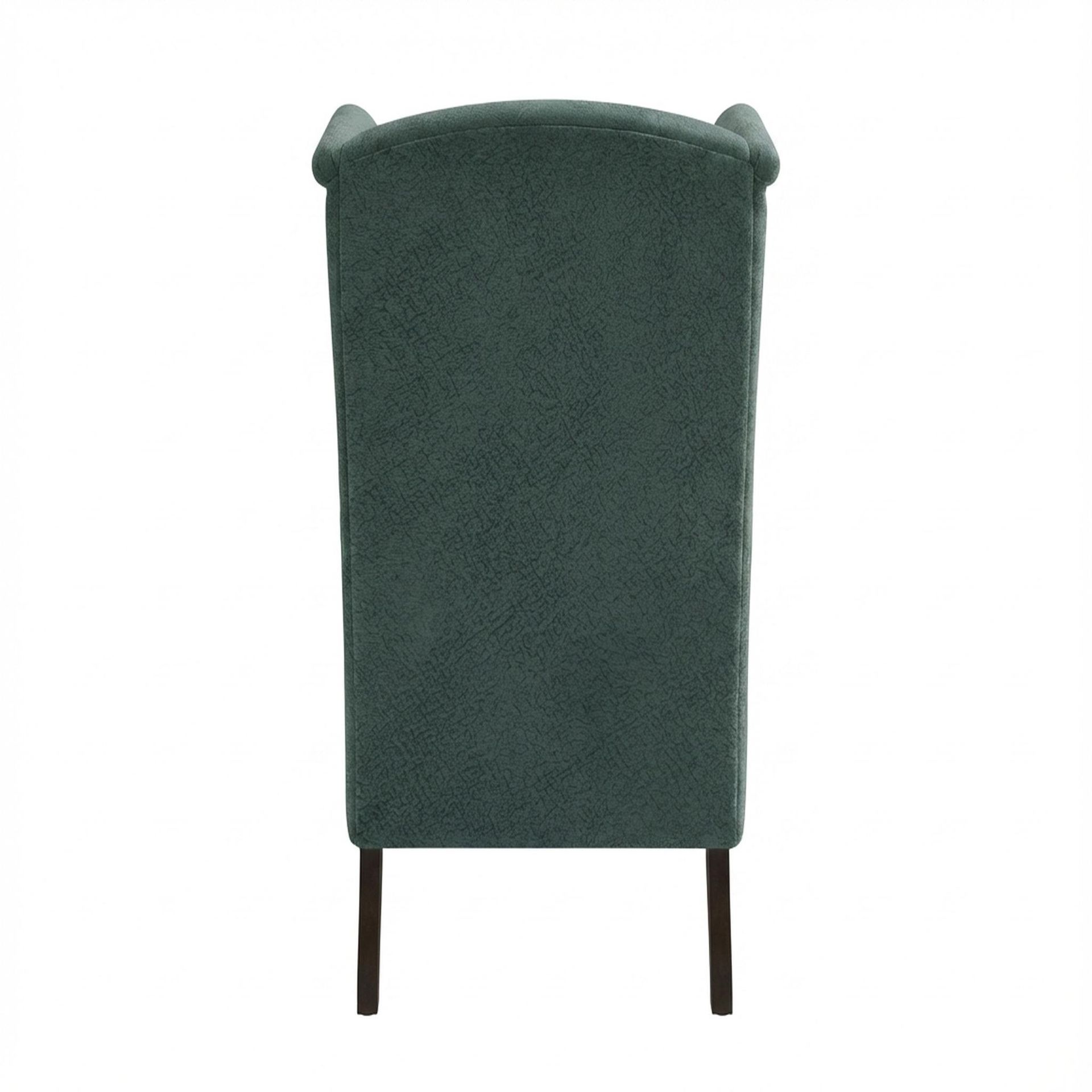 Lydia Accent Chair, Coco Walnut Legs Essential Teal Mist Upholstery