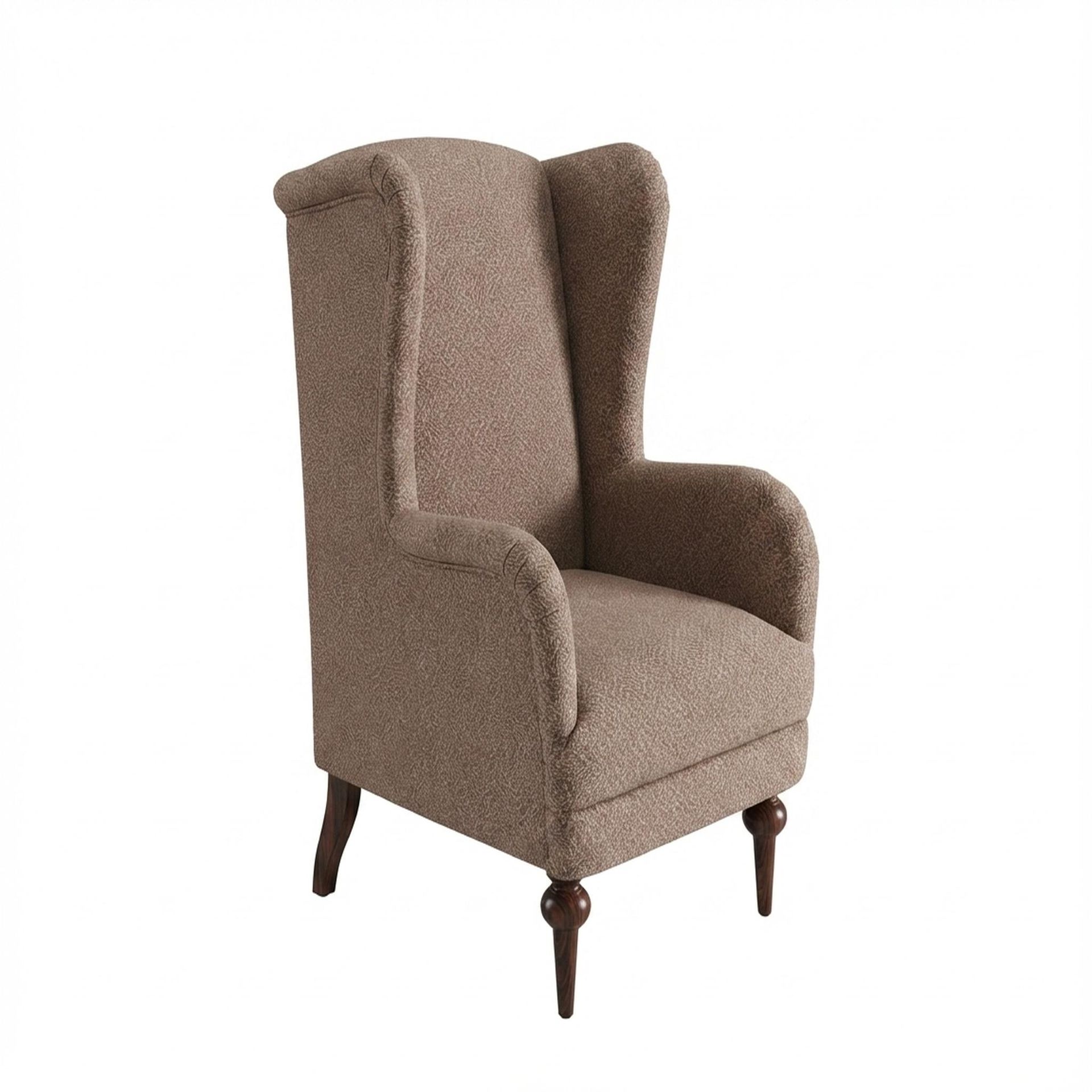 Lydia Accent Chair, Coco Walnut Legs Essential Ballet Slipper Upholstery
