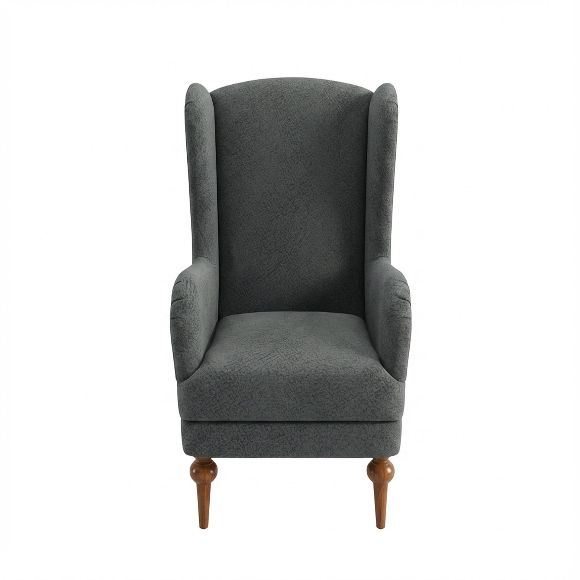 Lydia Accent Chair, Warm Cedar Legs Essential Frost Upholstery