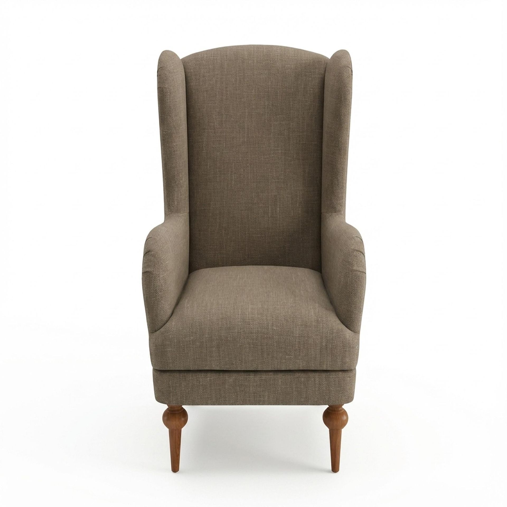 Lydia Accent Chair, Warm Cedar Legs Premium Dusky Biege Upholstery