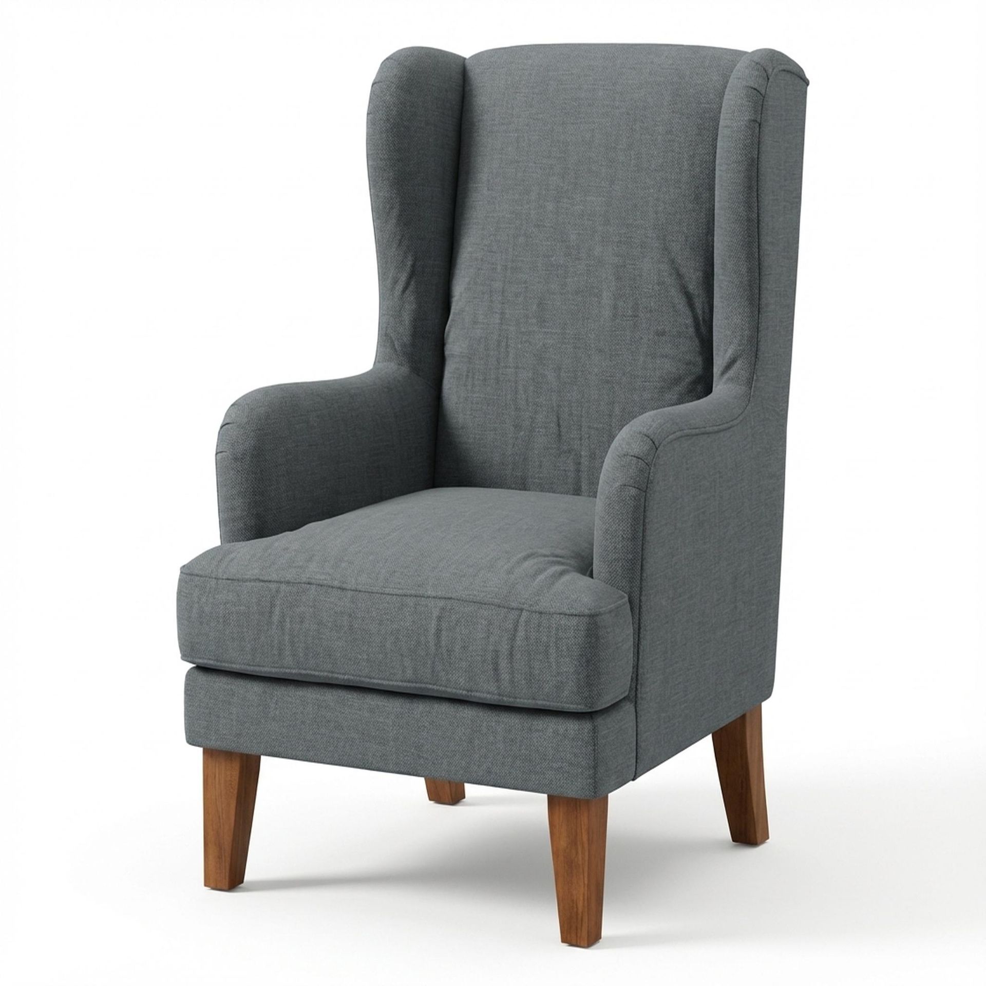 Lydia Accent Chair, Warm Cedar Legs Premium Steel Grey Upholstery