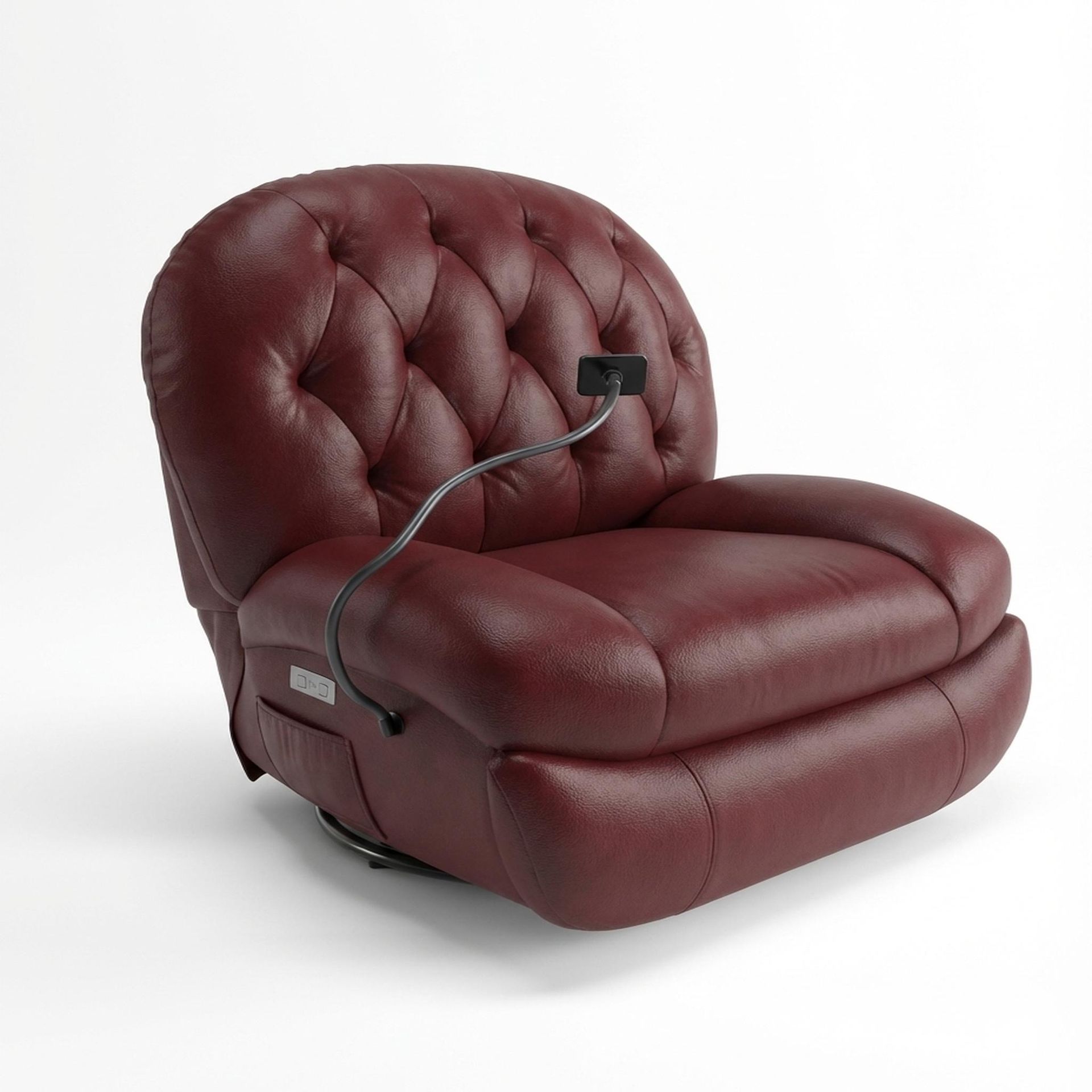 Matteo New Recliner, Electric, Victorian Rosso Grandeur Leather Essential