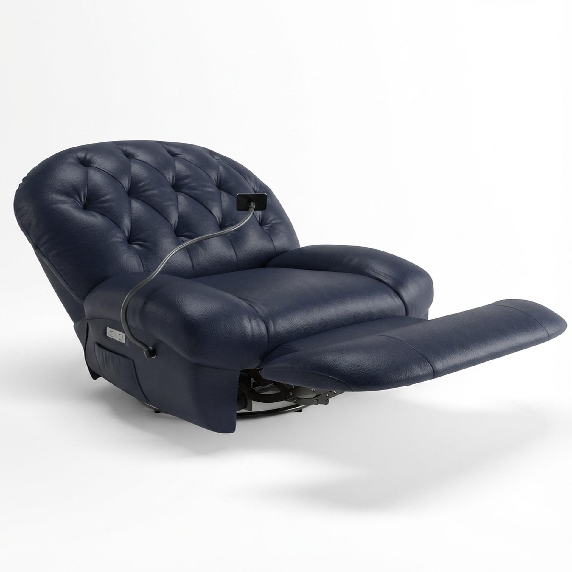 Matteo New Recliner, Electric, Arctic Blue Zenith Leather Essential
